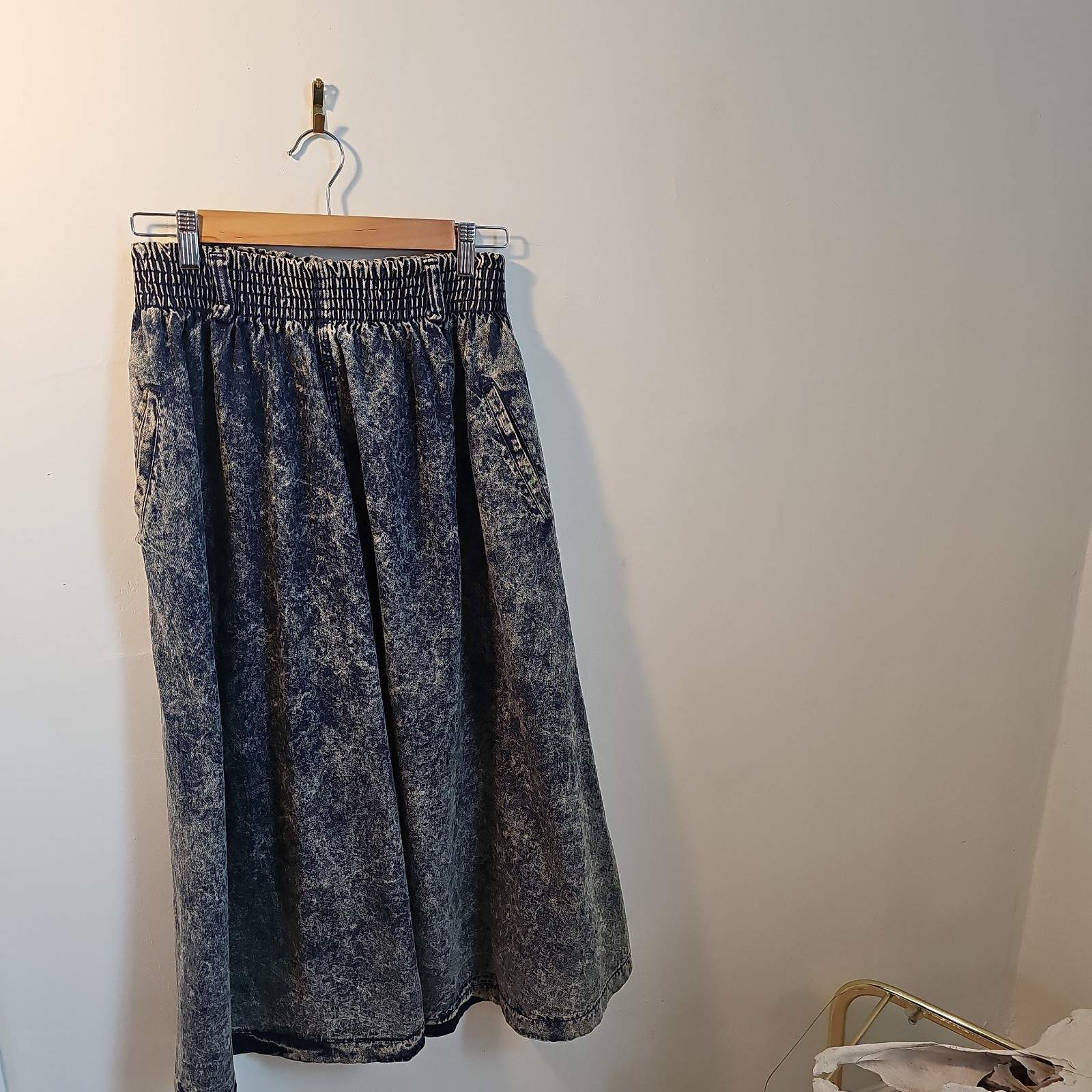 Vintage 1980s 1990s OshKosh B’Gosh Acid Wash High-Waist Skirt Size 10 Size Large