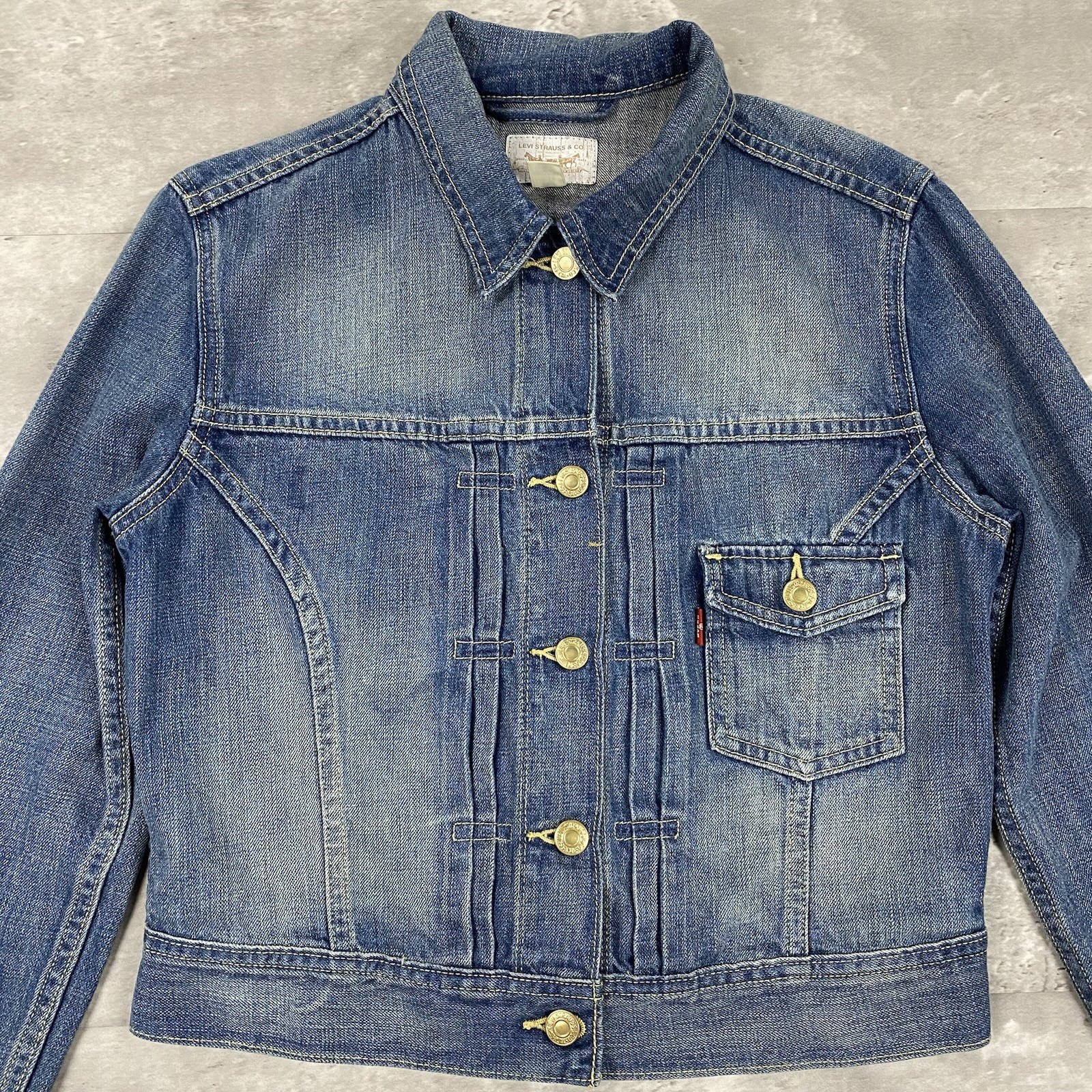 vintage LEVIS Type 1 style denim jacket Womens M trucker cropped jean 2010s y2k