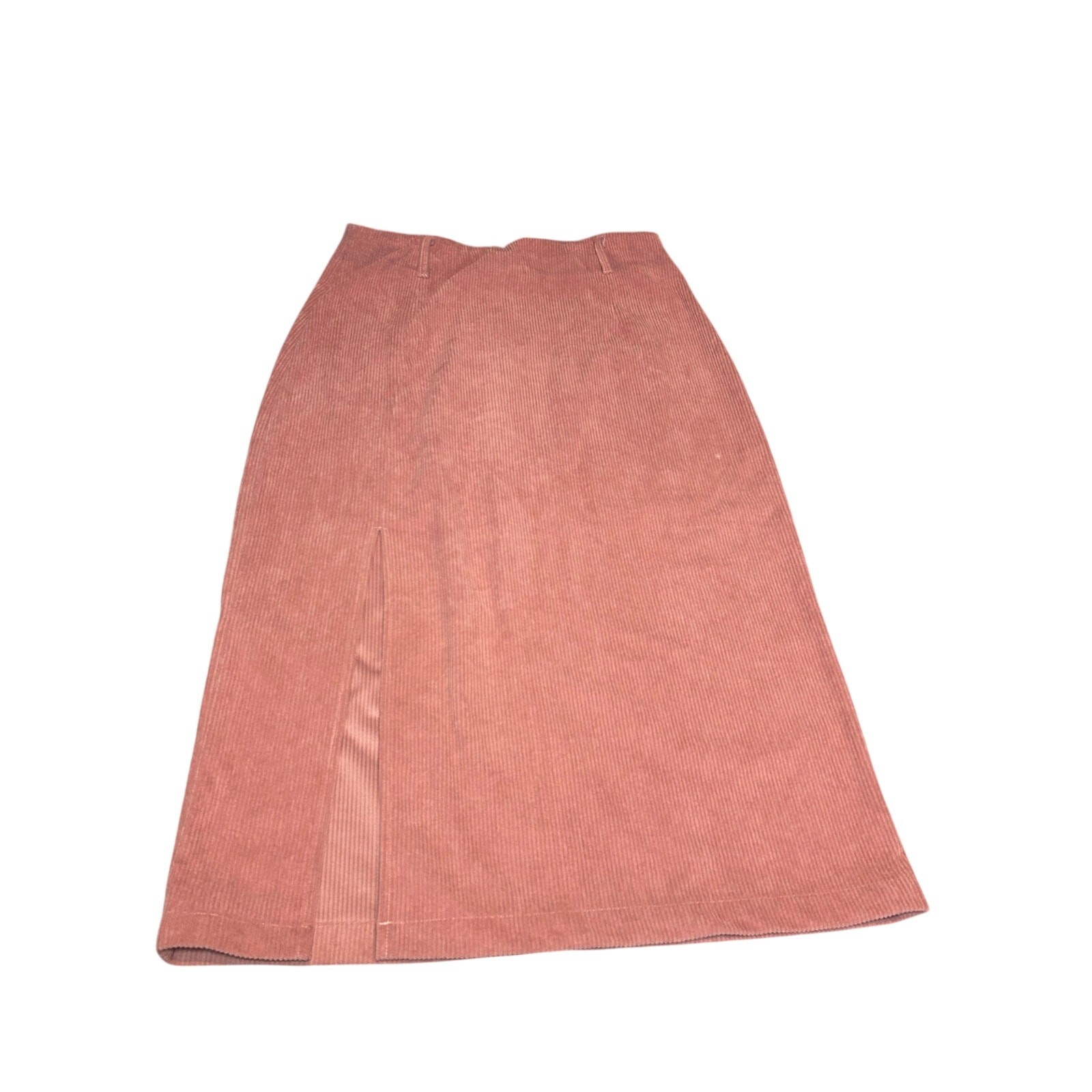 VTG 90s Mauve Thick Corduroy Midi Skirt M Grunge Minimalist Casual Cottage Boho