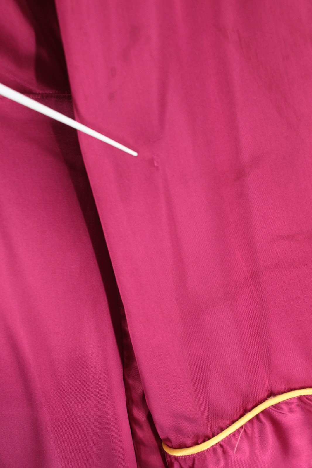 VTG Women’s 40s Magenta W/ Yellow Trim Asian Robe Sz S 1940s Satin Rayon