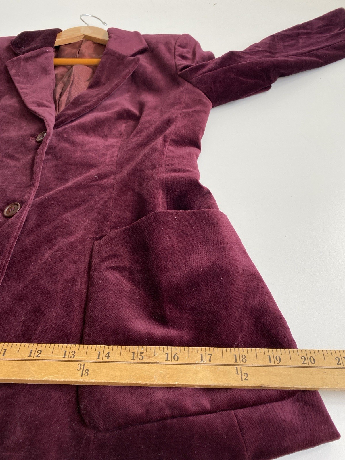 Vintage Laura Ashley Sz 4 Velvet Pantsuit Cotton Blend UK Burgandy