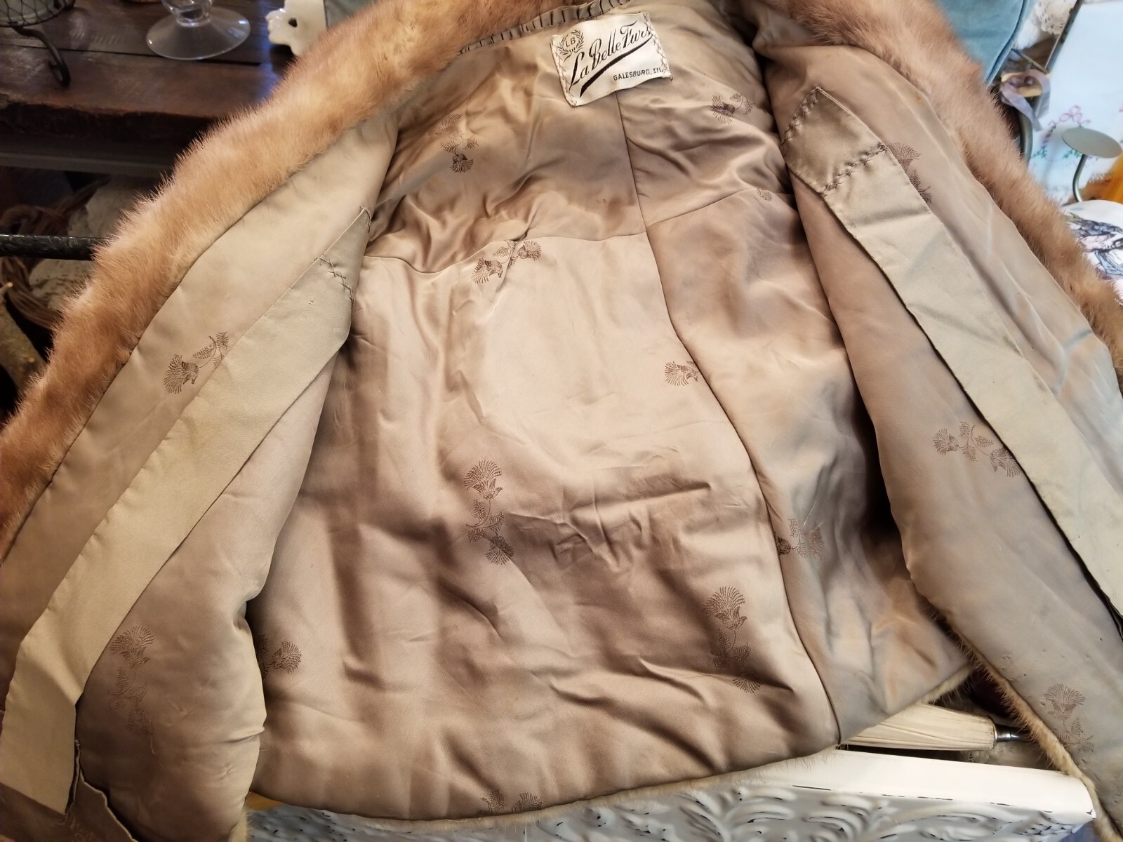 Vintage Golden Mink Stole Fur La Belle Furs * Bridal Mink Cape Capelet * 1930’s