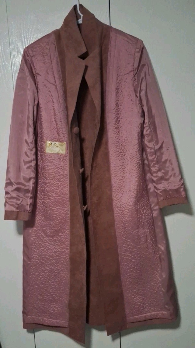VTG Princeton Custom Tailors Hong Kong Suede Coat Pink Mauve Estimated Size 8-10