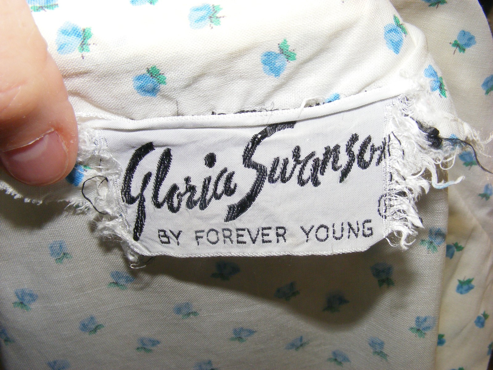 1950s BOLERO JACKET GLORIA SWANSON BY FOREVER YOUNG COTTON DRESS COVER BLUE ROSE