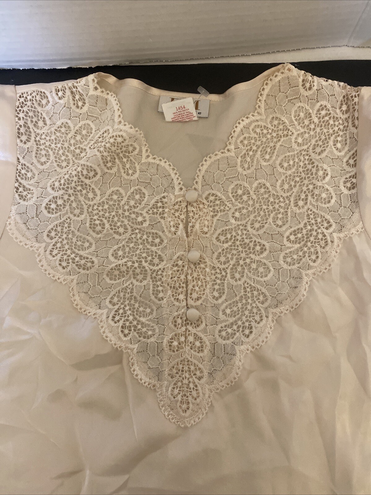 Vtg.FM Lingerie Nightgown Sleepwear Silky Lace Size Petite Small New