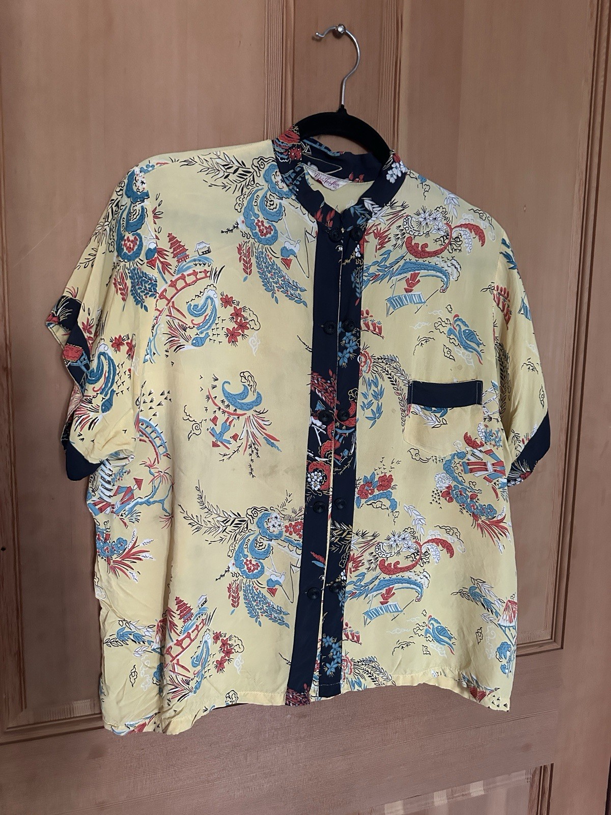 Vintage 1940s 1950s Hawaii Tea Timer Aloha Rayon Shirt Size 40
