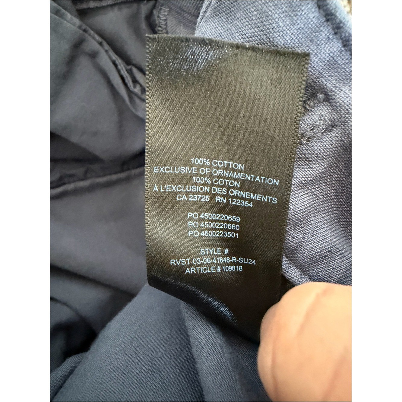 Aritzia TNA Supply Cargo Pants GD Vintage Navy 100% Cotton Size 4