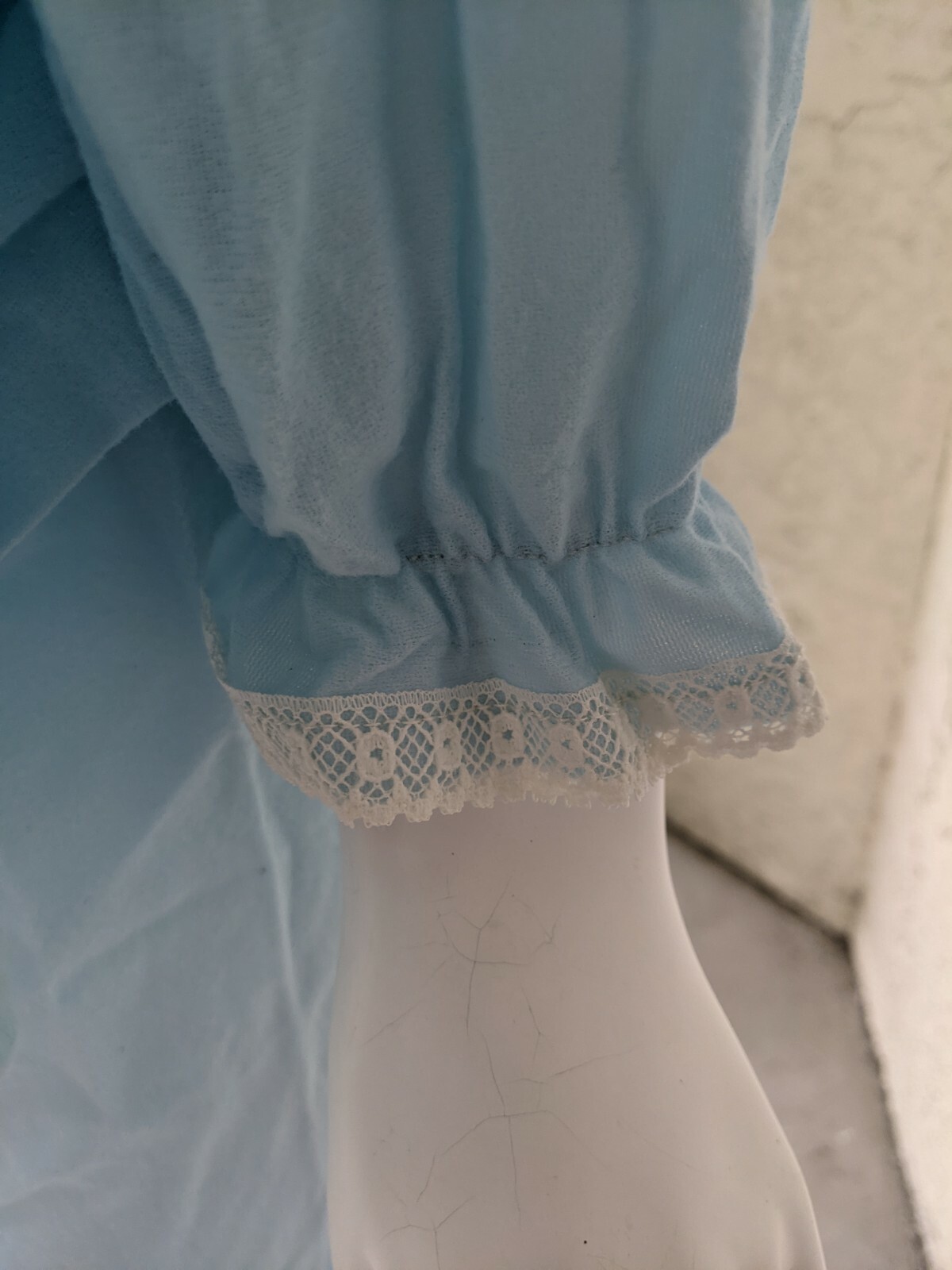 VINTAGE 50s 60s MOVIE STAR BABY BLUE ACETATE PAJAMA SET SIZE MEDIUM MADE IN USA