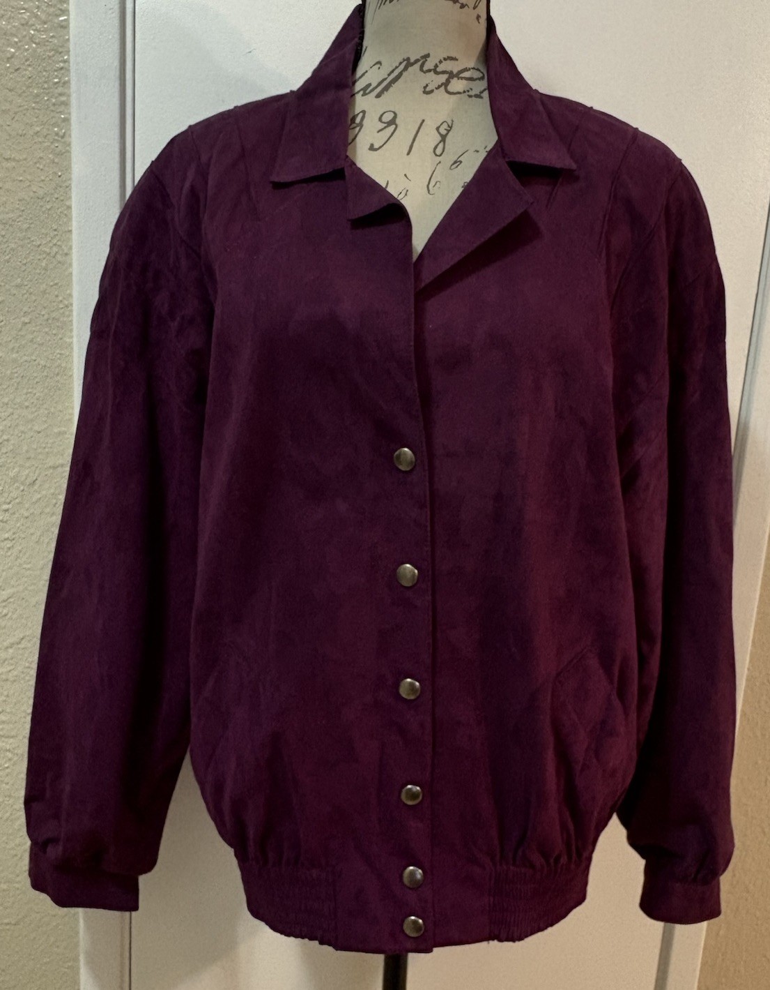 Samuel Robert By Peter Hatsi Androu Suede Bomber Jacket Magenta Purple Lined 12