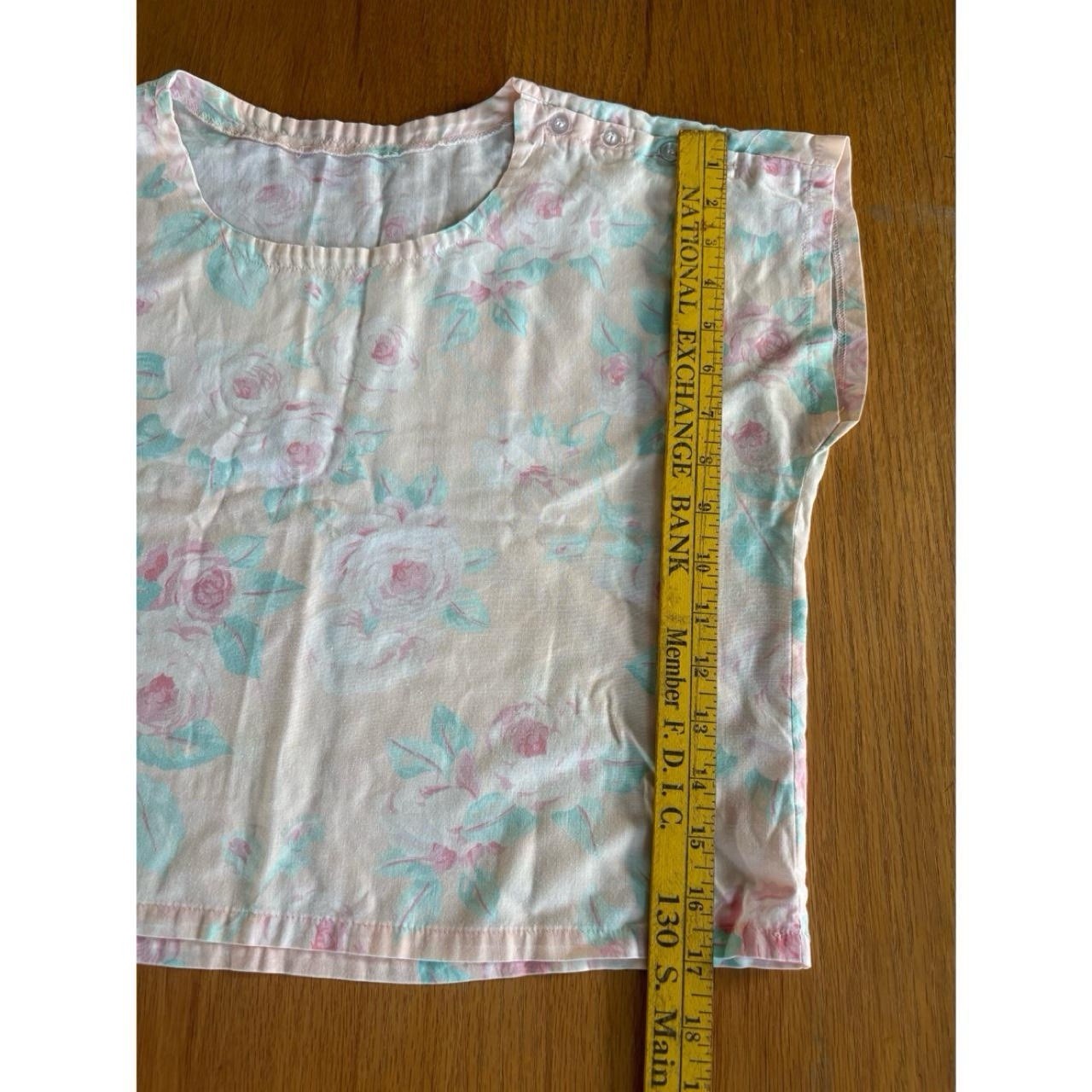 Vintage Cottagecore Floral Blouse Sz 10 80’s Feminine Soft Pink And Blue Buttons