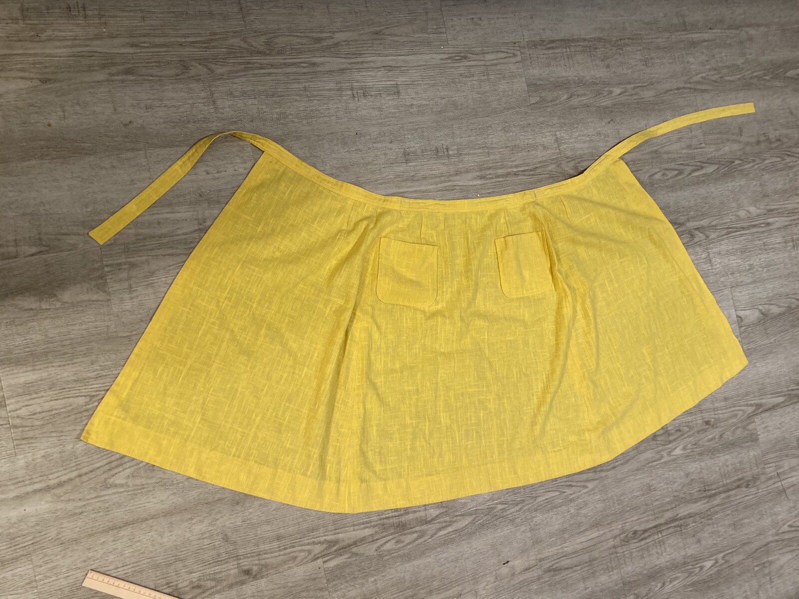 Vintage 70s Yellow Apron Wrap Skirt Young Traditions XS Or One Size Pockets