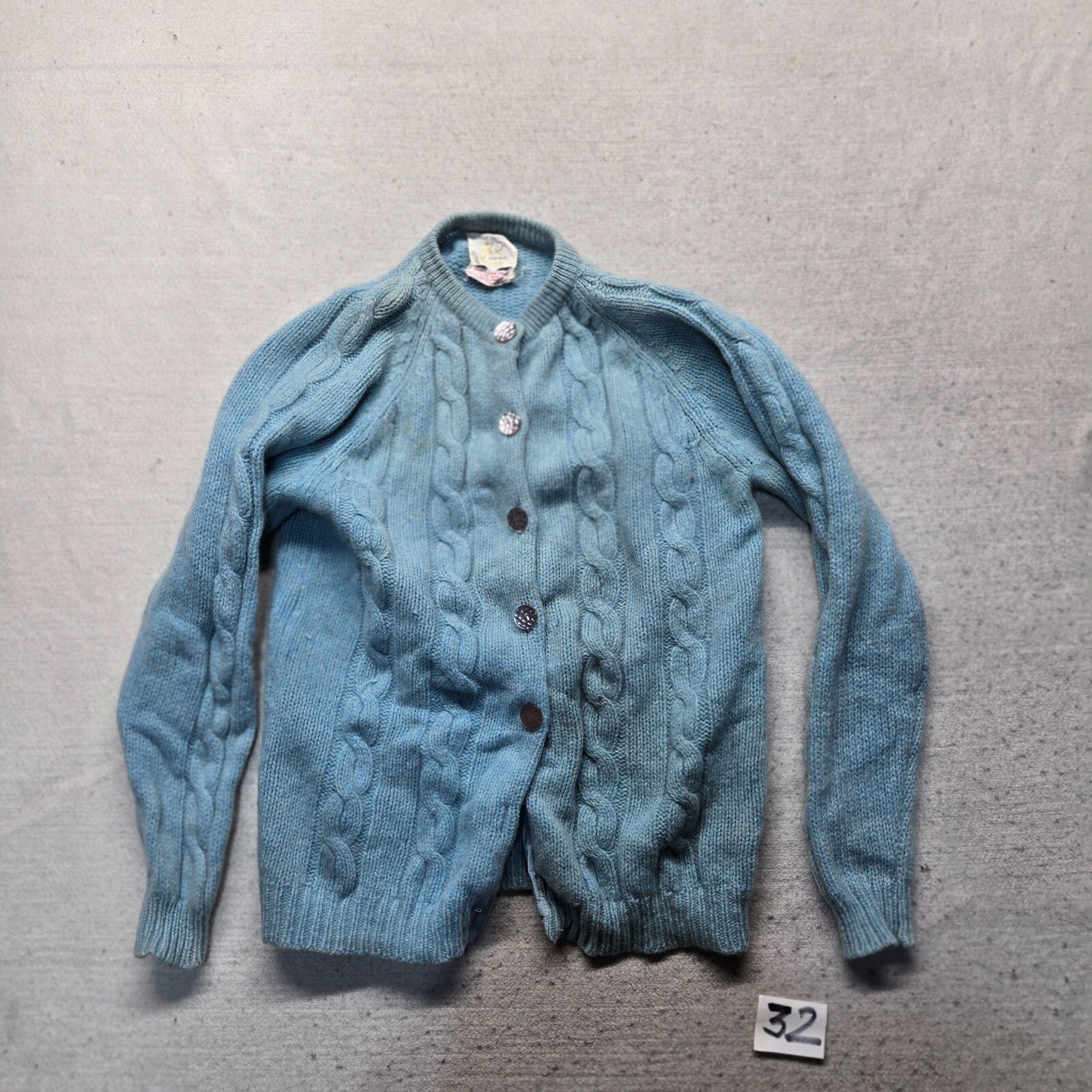 Vintage Zipback Sweater 1960s Tami Lambs Wool Grannycore Blue Women’s S Small