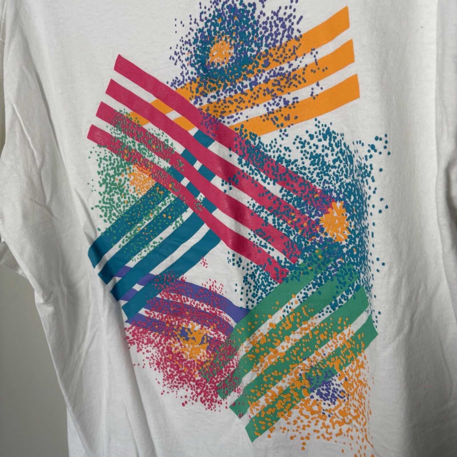 VTG 80s 90s Geometric Abstract New Wave Short Sleeve Tee-Women’s Large Oversized