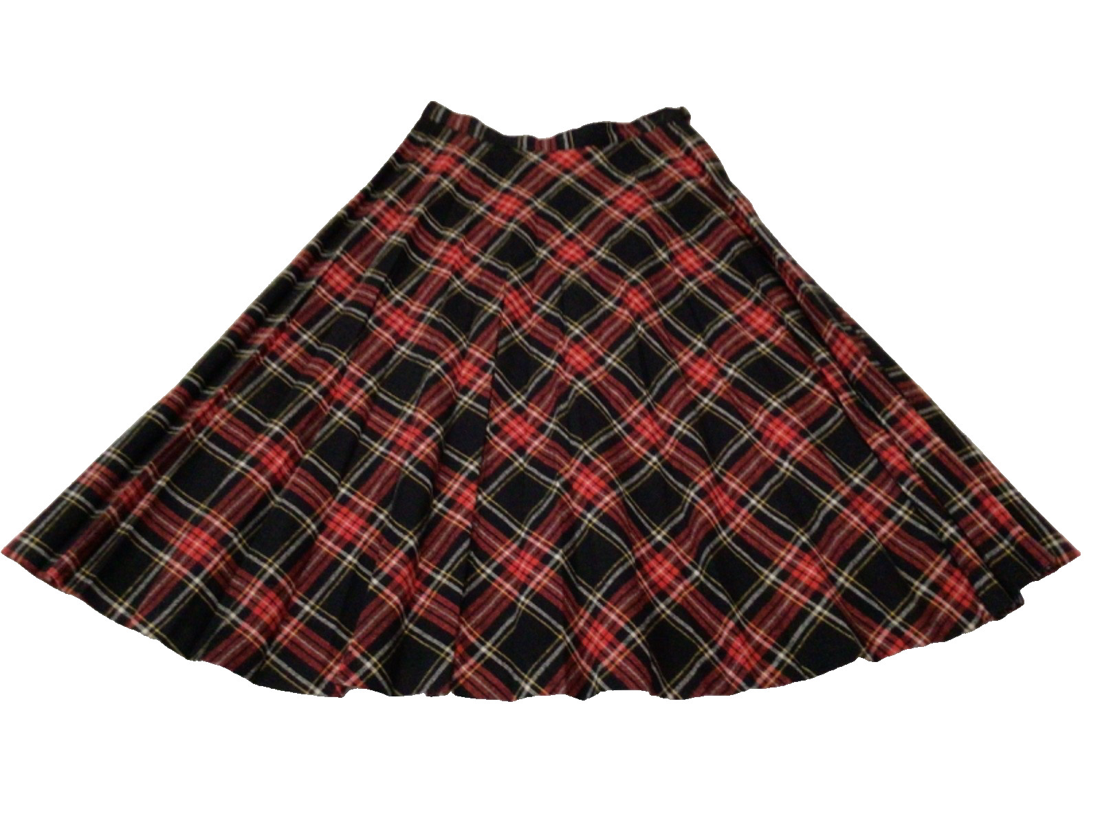 Prestige Of Boston Maxi Skirt Red Wool Tartan Plaid Womens Size 10 Vtg 70s