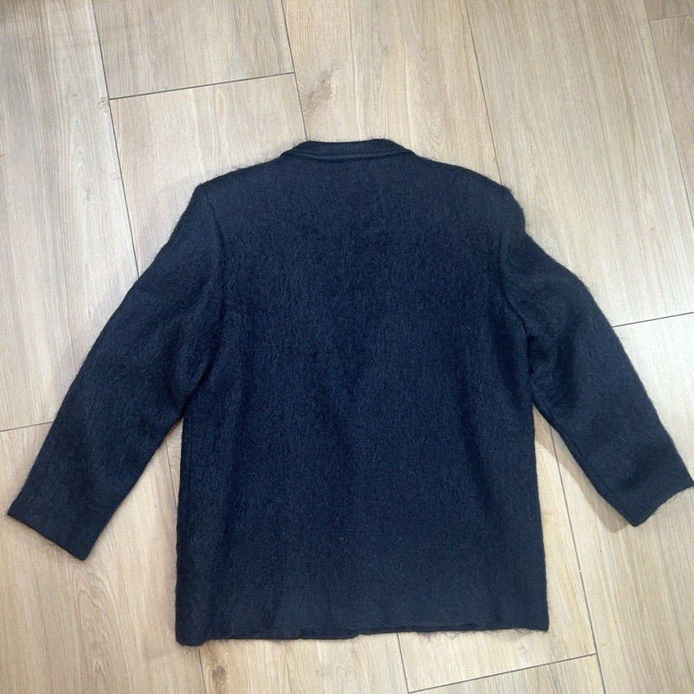 Vintange Lombardi Classic Sportswear Mohair Wool Lined Blazer Jacket Sz 16 Black