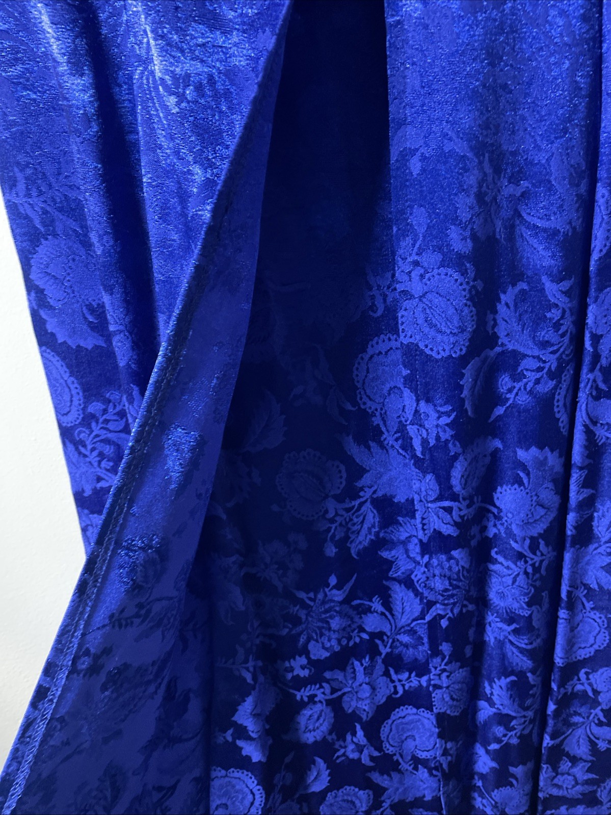 Dressy Betsy Vintage 80’s Royal Blue Floral Midi Dress Women’s 14 Lace Up Back