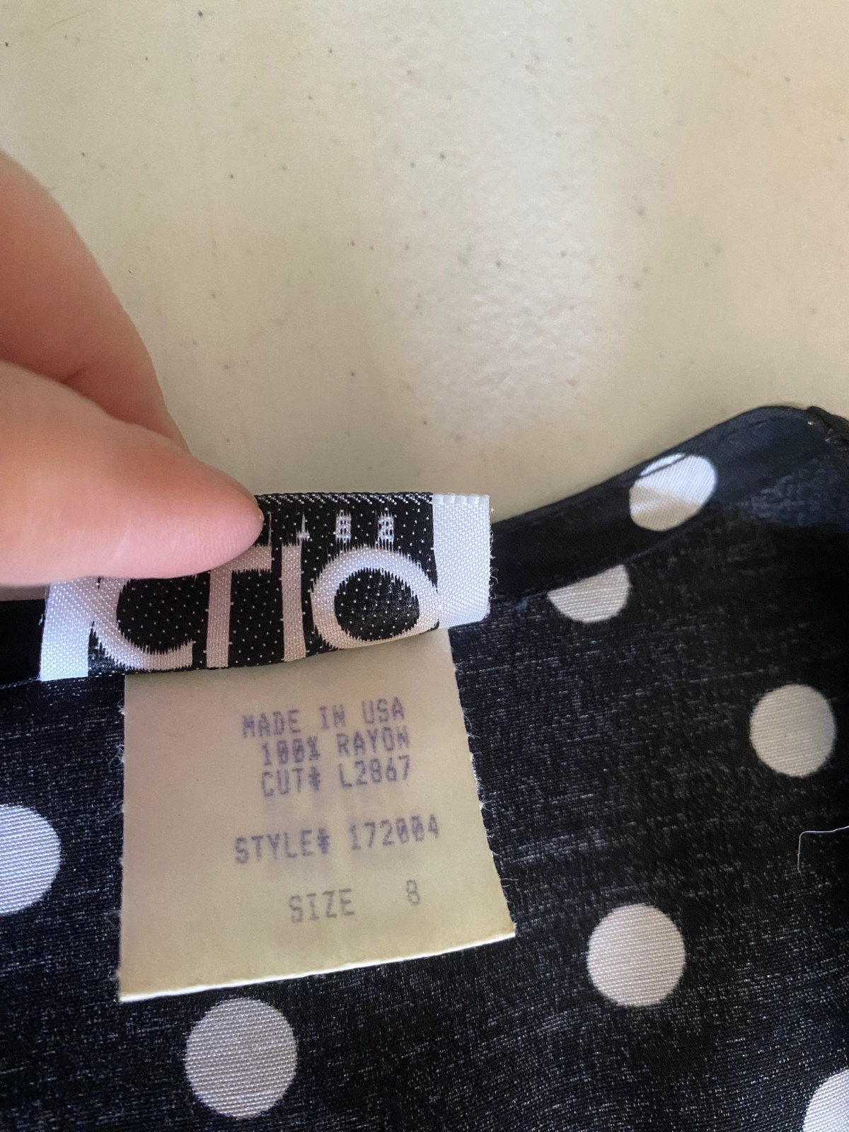Clio Petites Vintage 80s Women’s button down black/ white Polka Dot Dress sz 8P