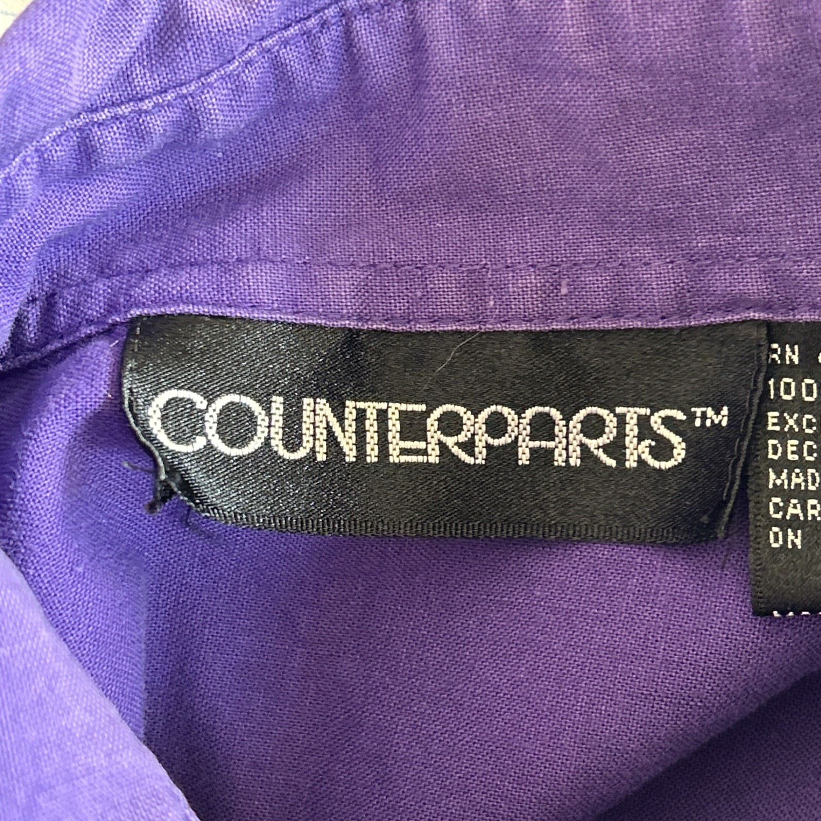 Vintage 80’s Counterparts Womens Shirt Western Native Design Purple Size 14