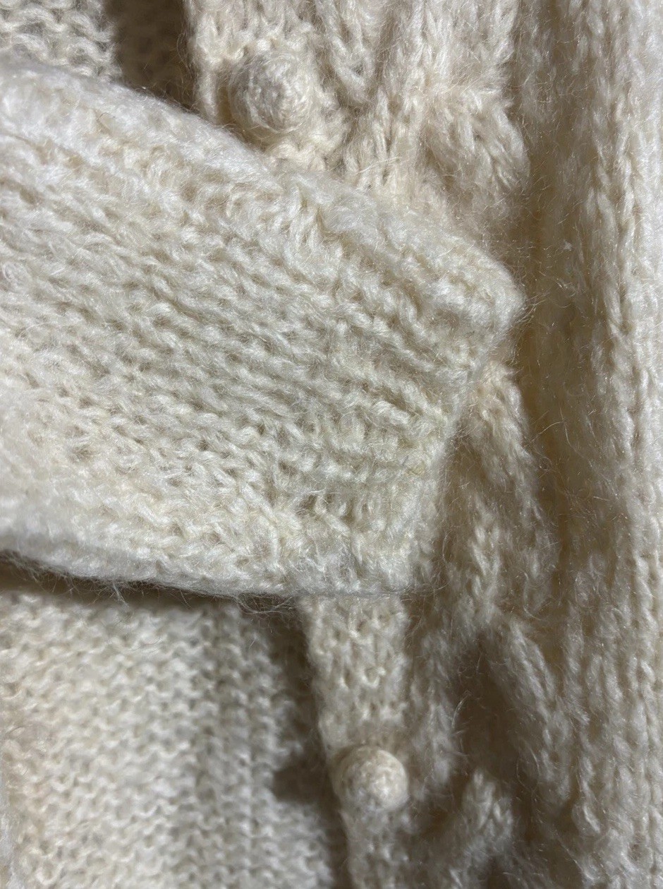 vintage Cream Handmade Sz M cardigan sweater Italy Made mohair Wool Nylon