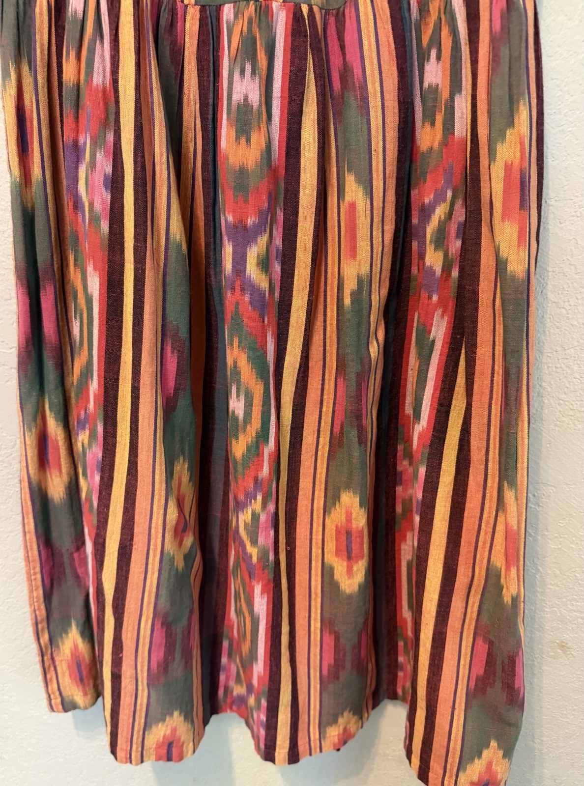 Vintage Ascente Sport Medium Aztec Indian Southwest Midi Boho Skirt USA Made