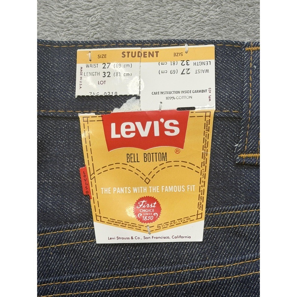 Vintage Levis 746 Bell Bottom Jeans Mens 27×32 Blue Student Flare Made USA 70s