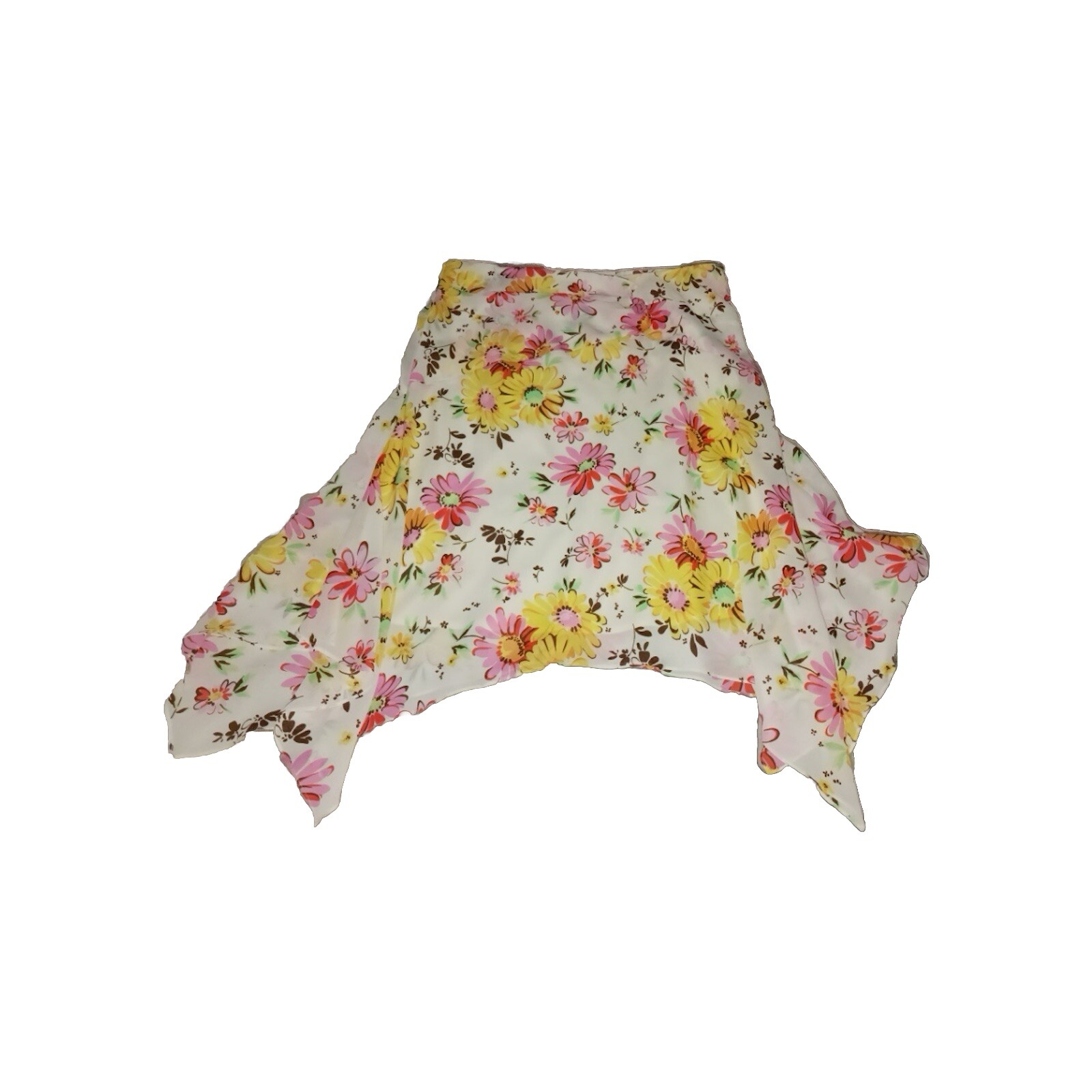 Pierre Cardin vintage floral handkerchief skirt 12 Flouncy 80’s asymmetrical