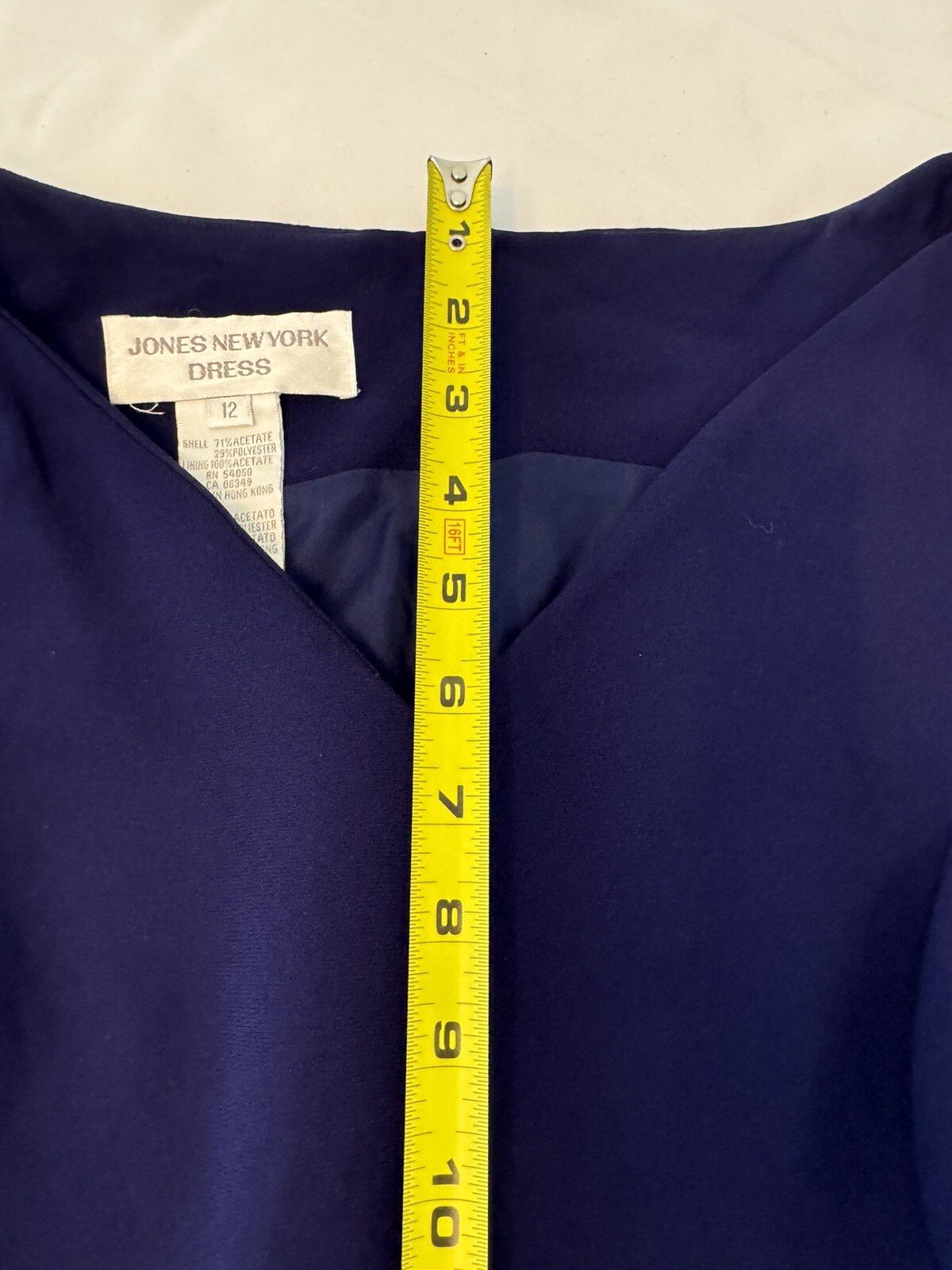Vtg Y2k Shift Dress Jones New York Purple V-Neck Size 12