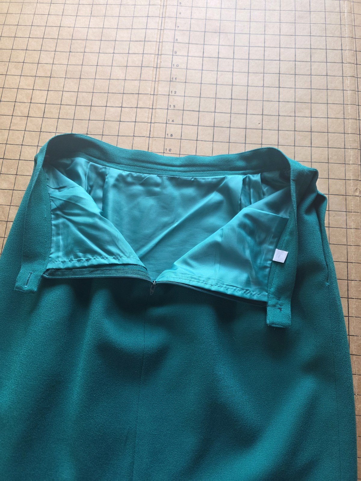 VTG Herbert Grossman Talbots Teal Green 100% Wool Skirt Suit Set Sz 14 Fits M/L
