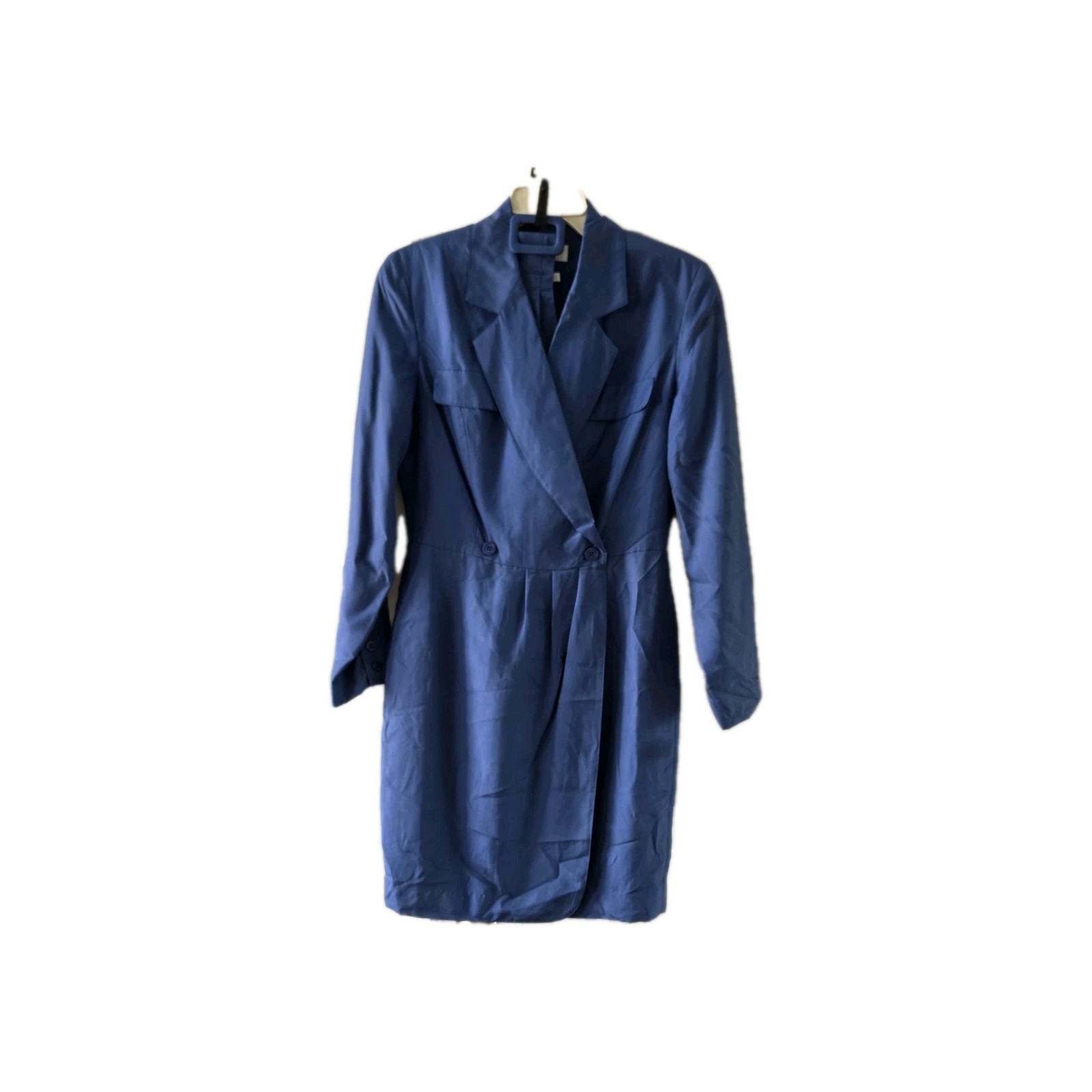 Vintage 1980s Suit Dress 100% Silk From Spiegels NWT Size 4 Royal Blue