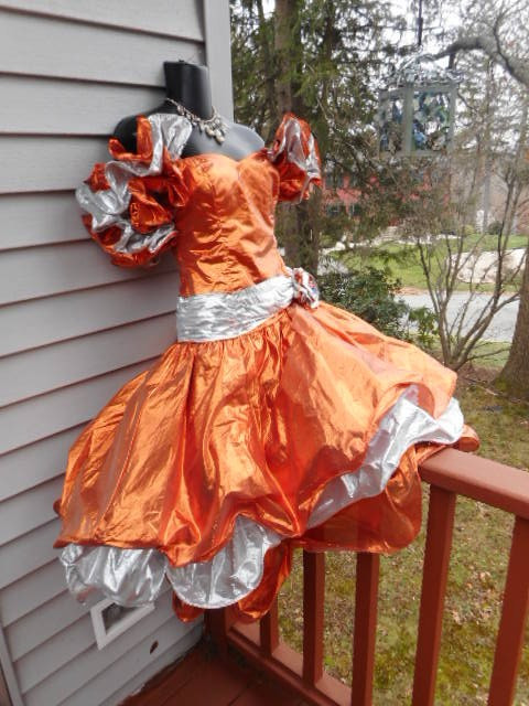 VINTAGE 1980s 80s prom dress TOTAL WILD CHILD METALLIC S rare piece