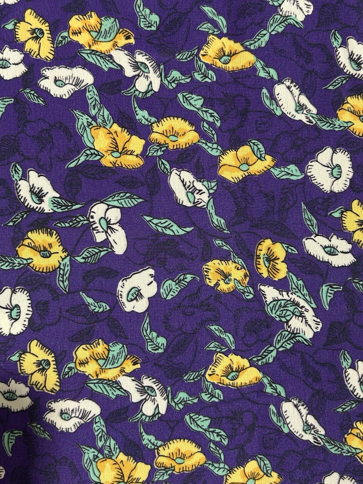 Lily Of France Vintage Kimono Robe Sz Small Purple W/ Floral Print