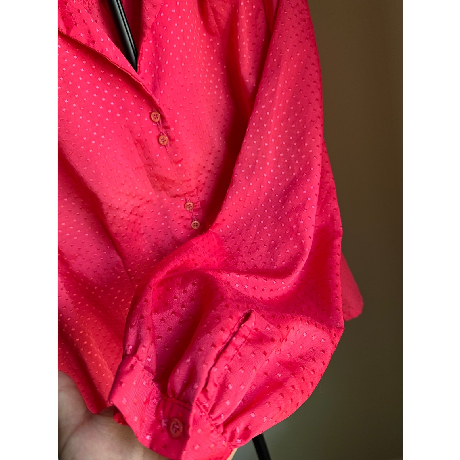 Vintage 1970s You Babes Pink Dagger Collar Prairie Disco Blouse Rare Tag