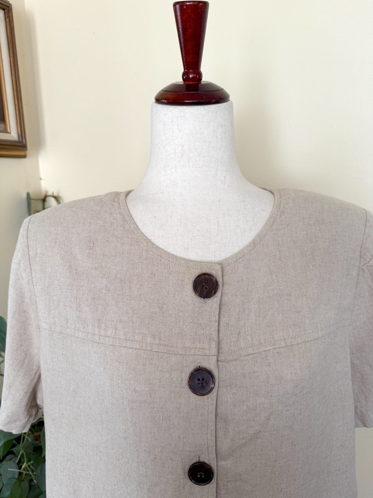 Vintage Brett Alixander Button Down Linen Dress sz 16