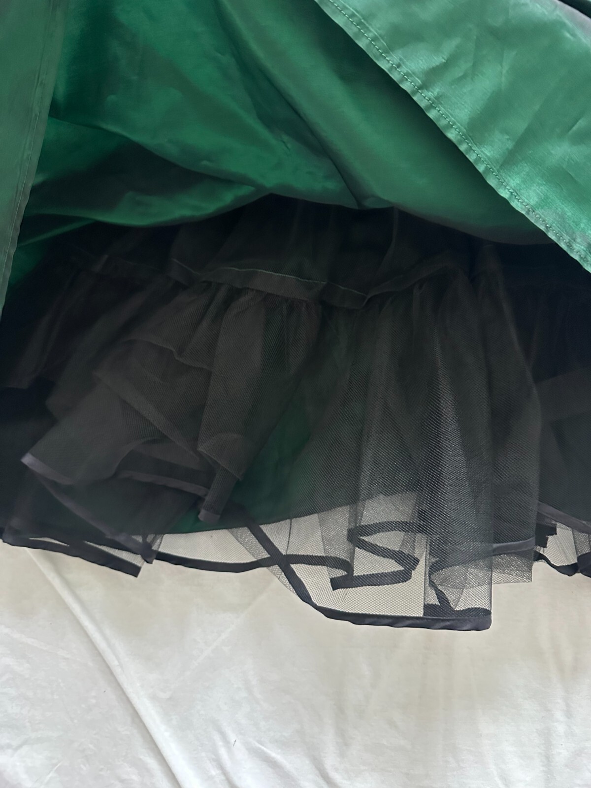 vtg gunne sax by jessica mcclintock emerald green and black velvet dress size S