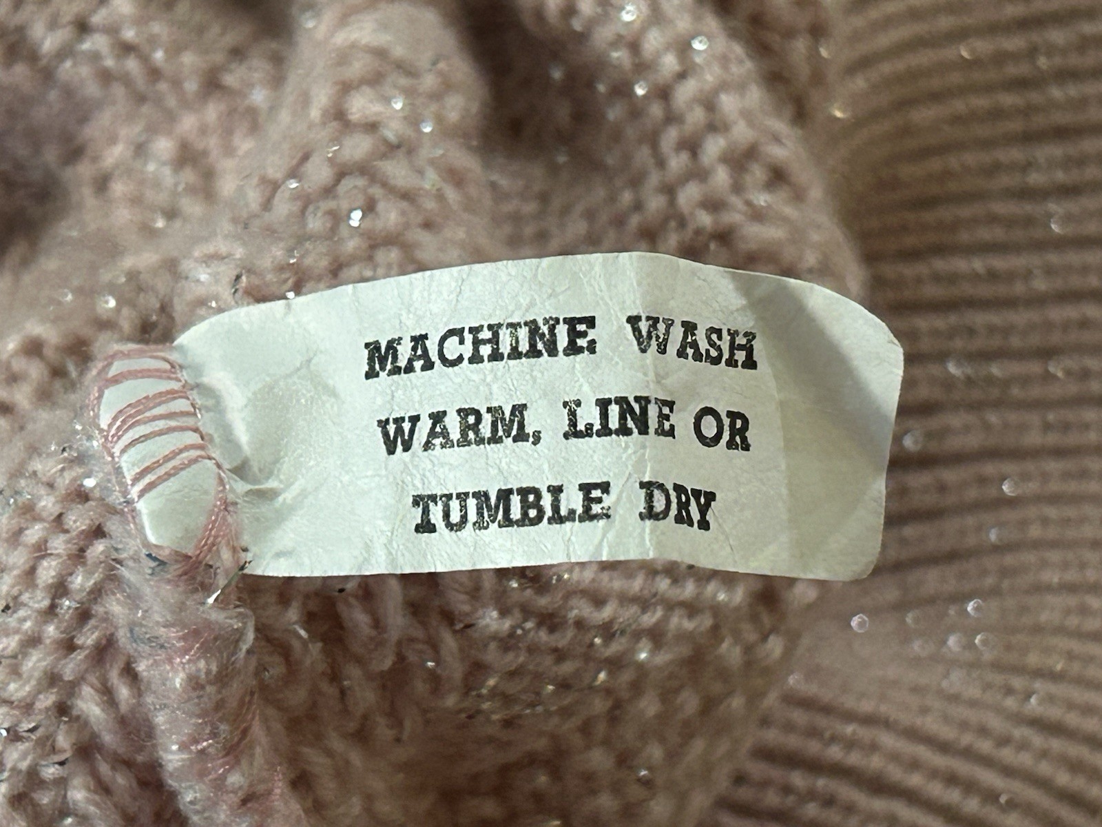 Vintage 80s 90s Dusty Rose Pink Shiny Silver Oversized Geometric Knit Sweater L