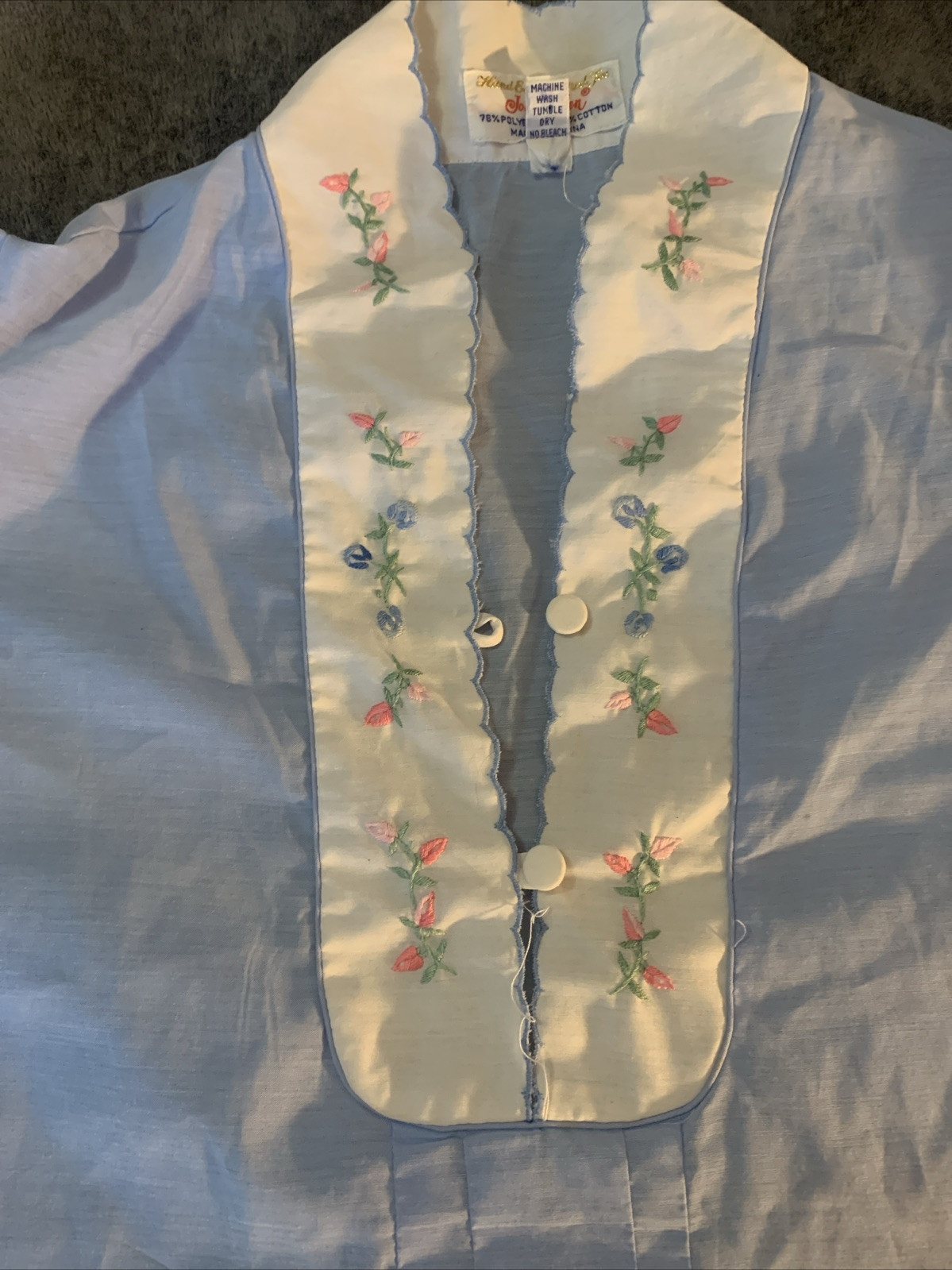 Vintage Jodie Arden Hand Embroidered Gown House Dress Size M