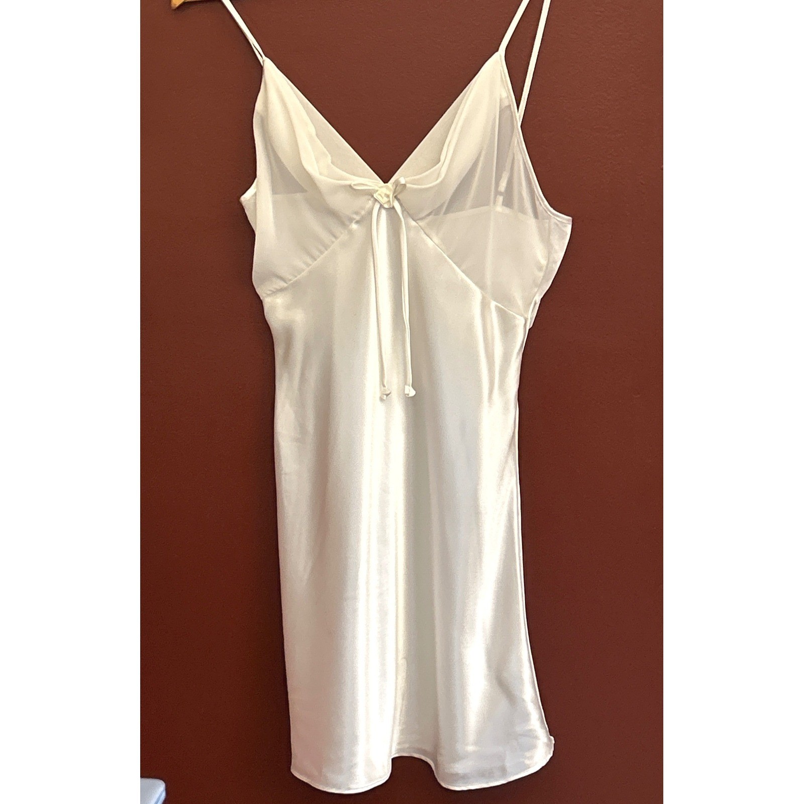 Vintage Chadwicks Intimates Satin Slip Dress Coquette Angelcore White Mini M
