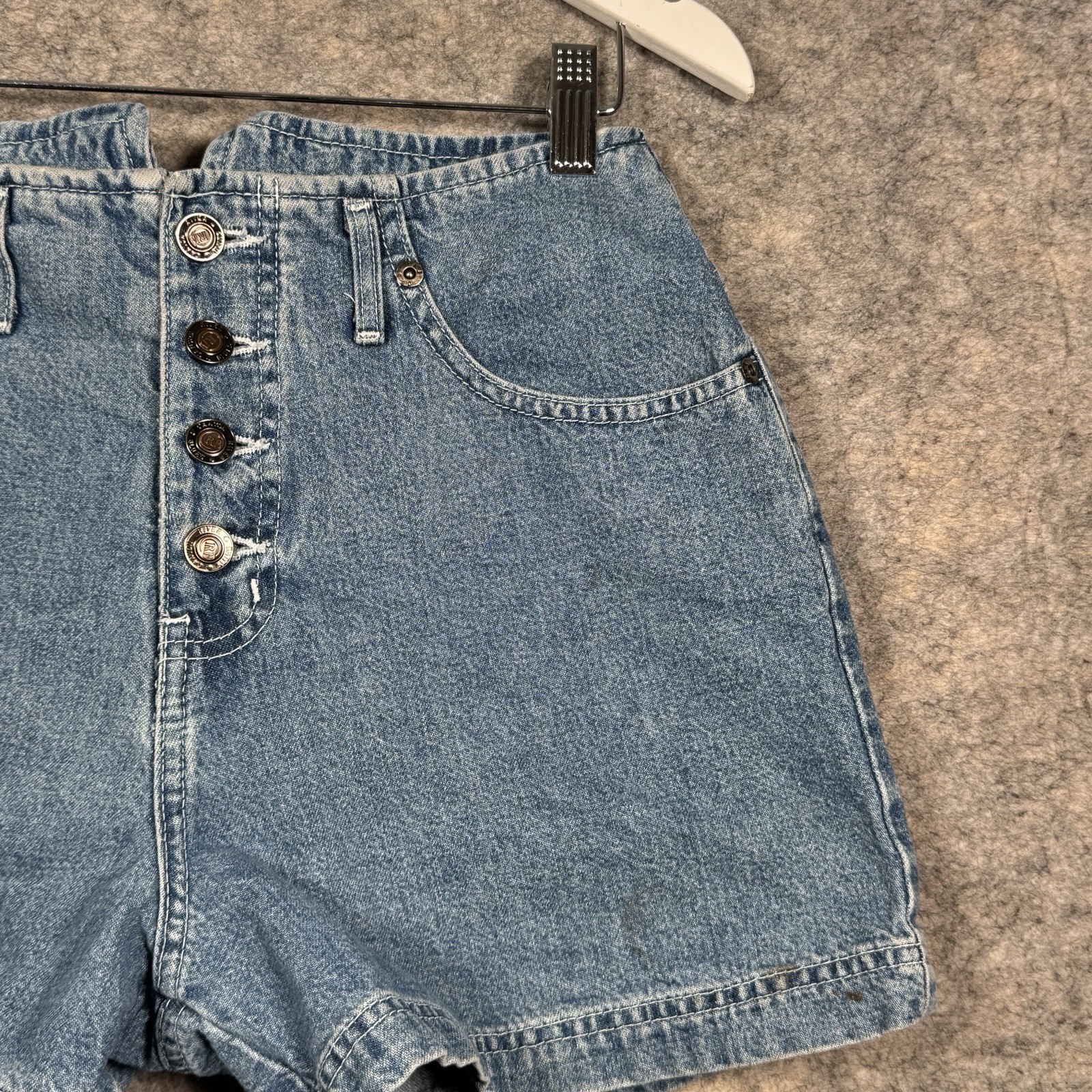 Vintage 90s Womens Canyon River Blues Button Fly Denim Shorts Size 5 26×3