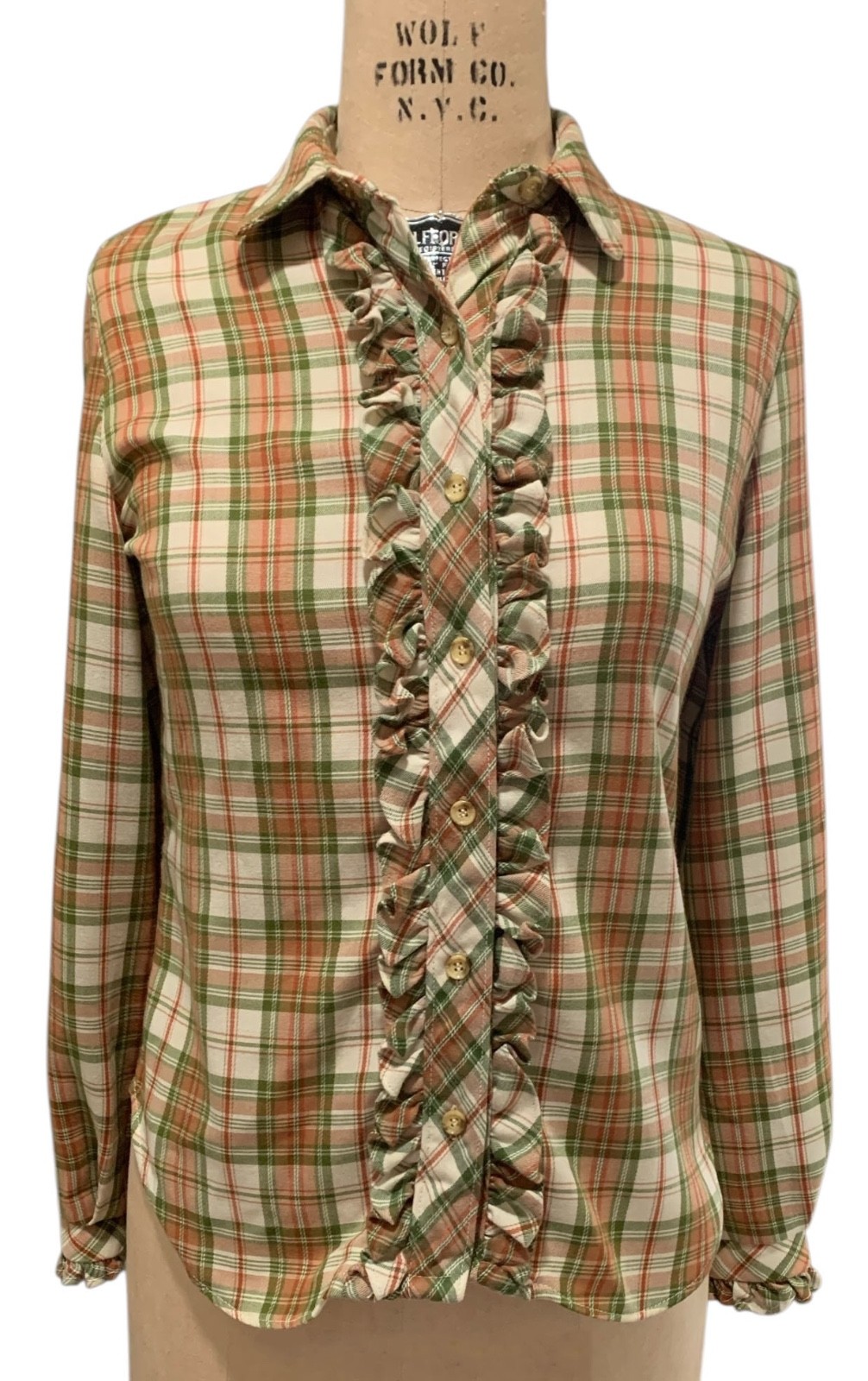 MJ CONCEPTS IN SPORTSWEAR Vintage 70s/80s Women’s LS Prarie Blouse Shirt – Sz S