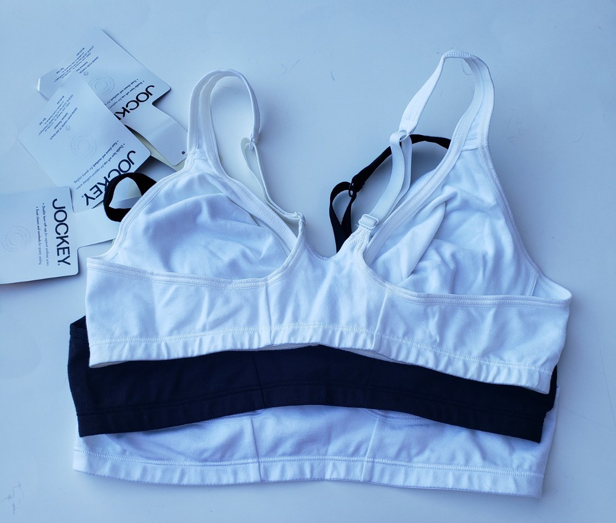 Vintage Jockey Cotton Soft Cup Front Closure Bra Size 38B White Black 1668 NEW