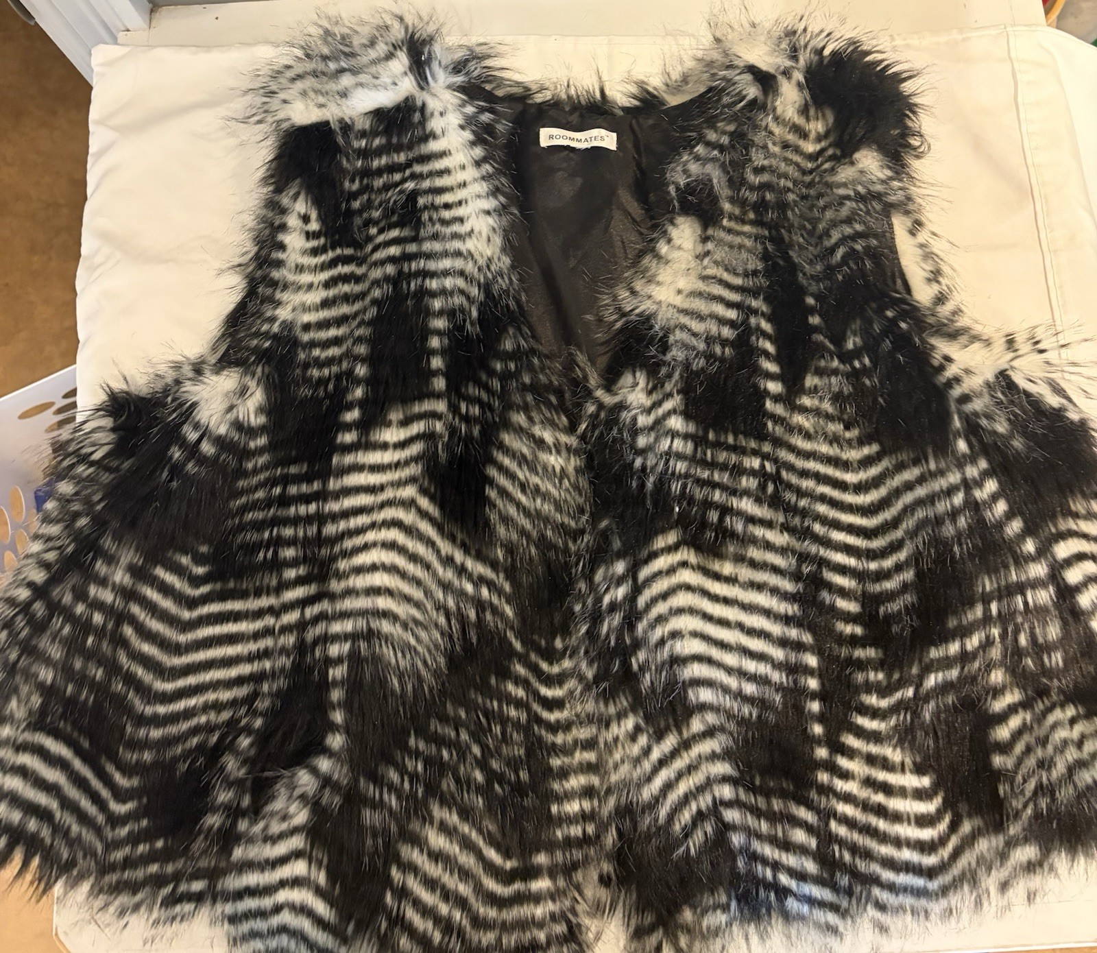 faux fur vest women vintage medium