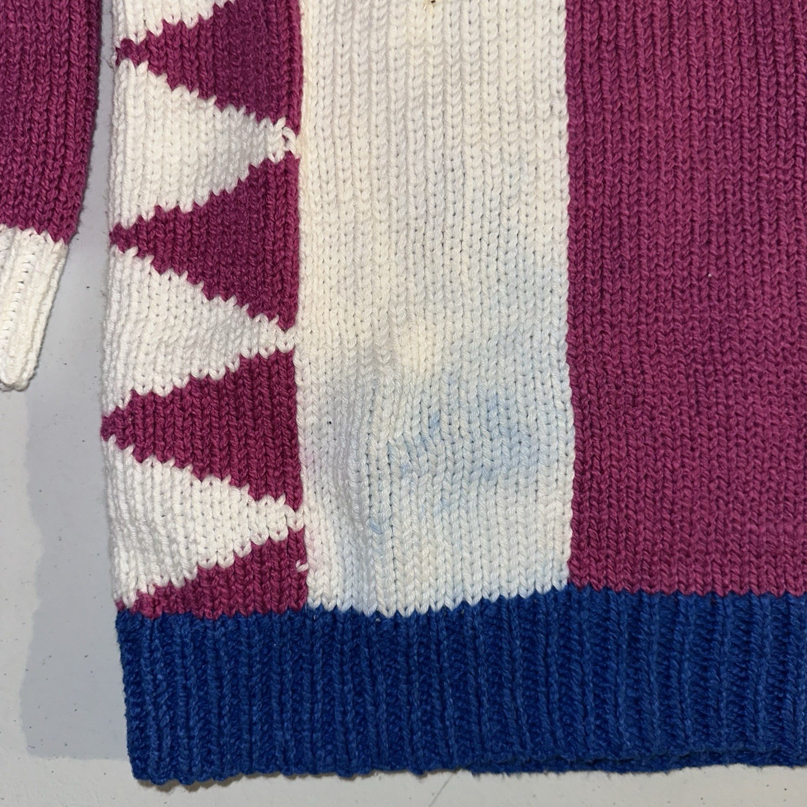 Vintage 1980s Raquels Collection 3D Tennis Knit Sweater Size Small Colorblock