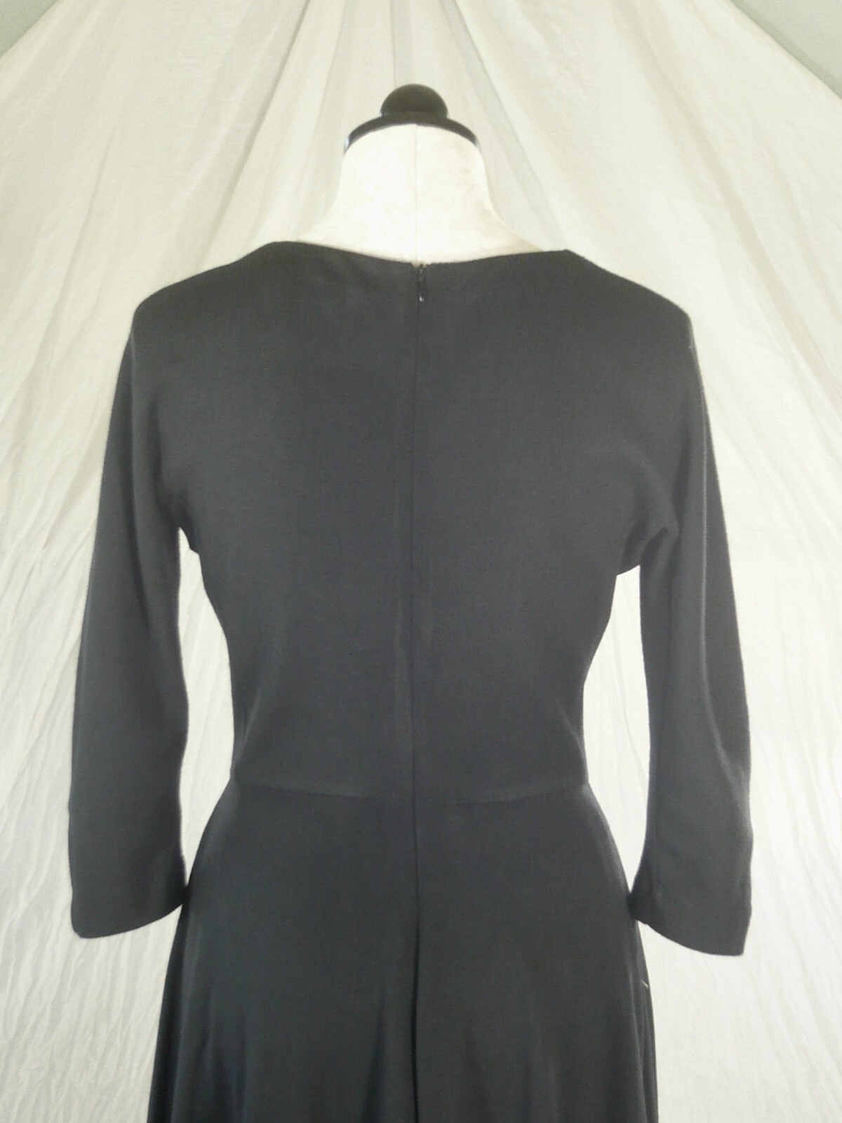 MAX MARA vintage 90s wool minimalist perfection LITTLE BLACK DRESS fit + flare M