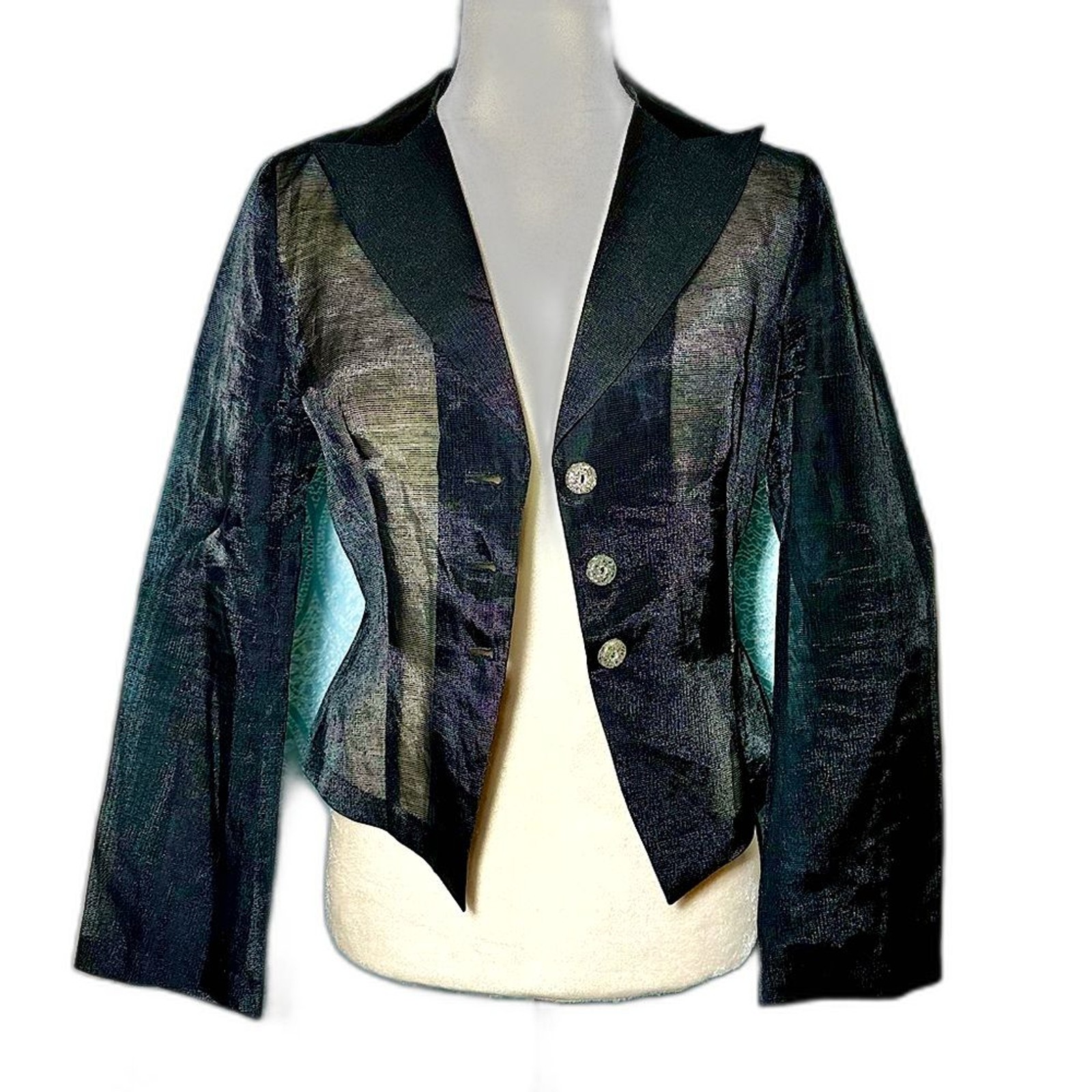 Vintage LiibeZone Sheer Black Fitted Blazer Sz S