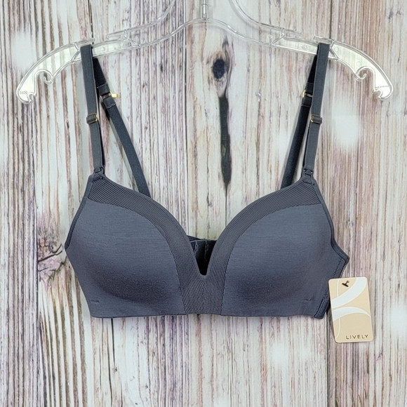 LIVELY No Wire Supportive Nursing Bra 34B Smoke Adjustable New 92600