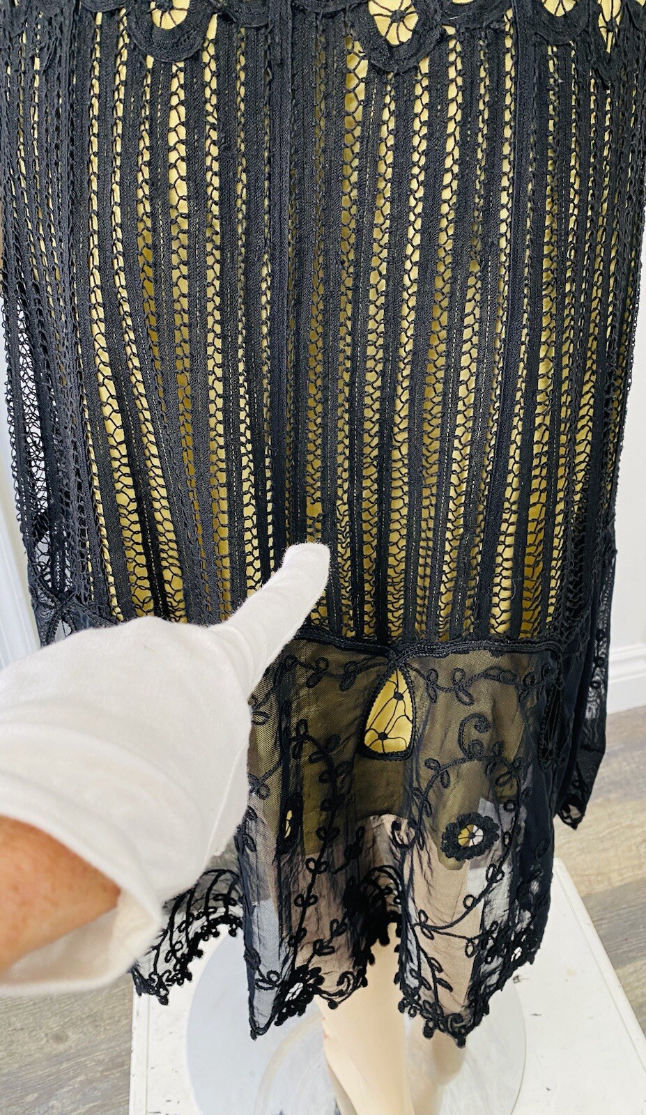 Vintage BETSEY JOHNSON NEW YORK Black Whimsigoth Boho Chic Dress Sz. 2 Y2K