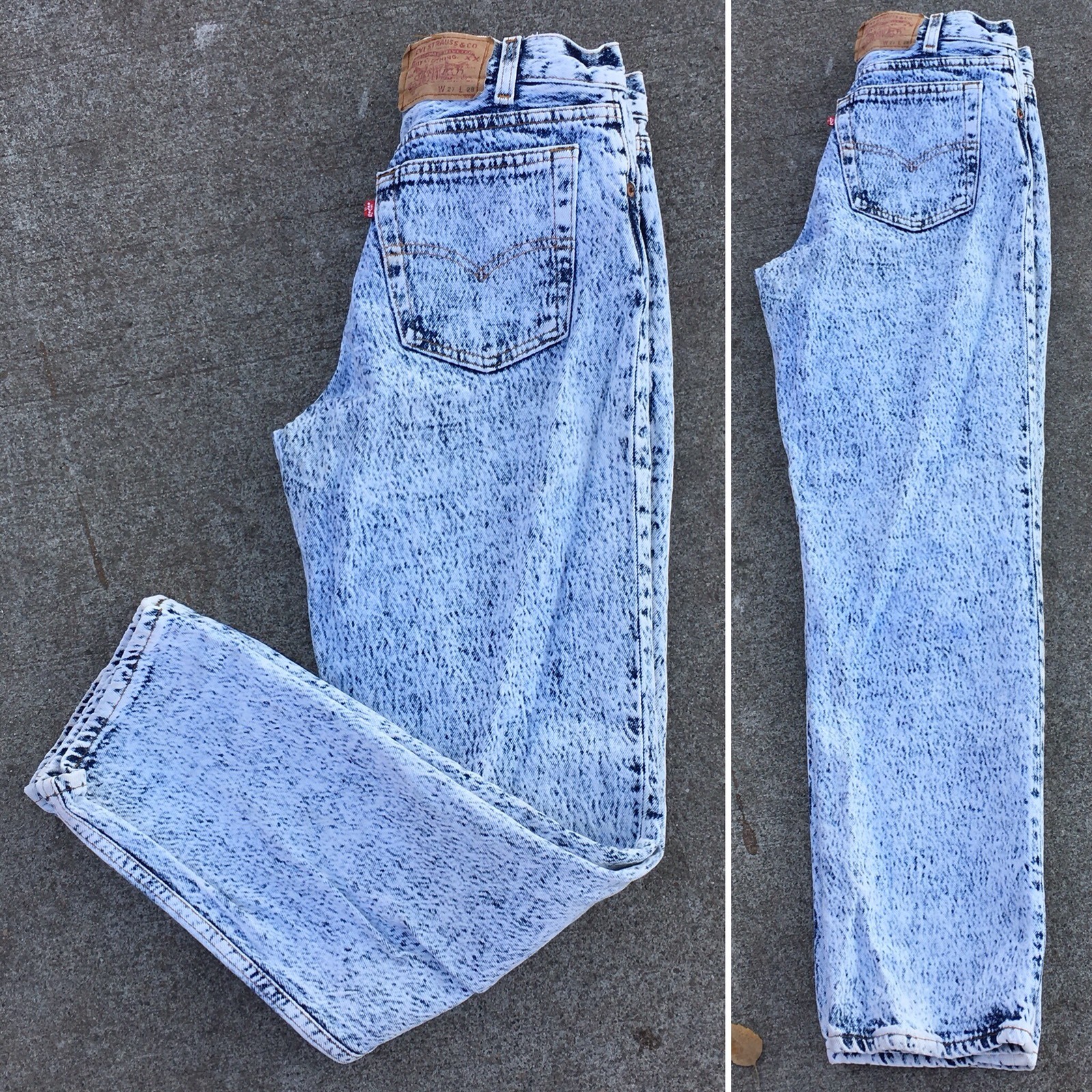 Vintage Levi’s Button Fly 701 Student Jeans Acid Wash W 27 L 28 USA 80s 90s