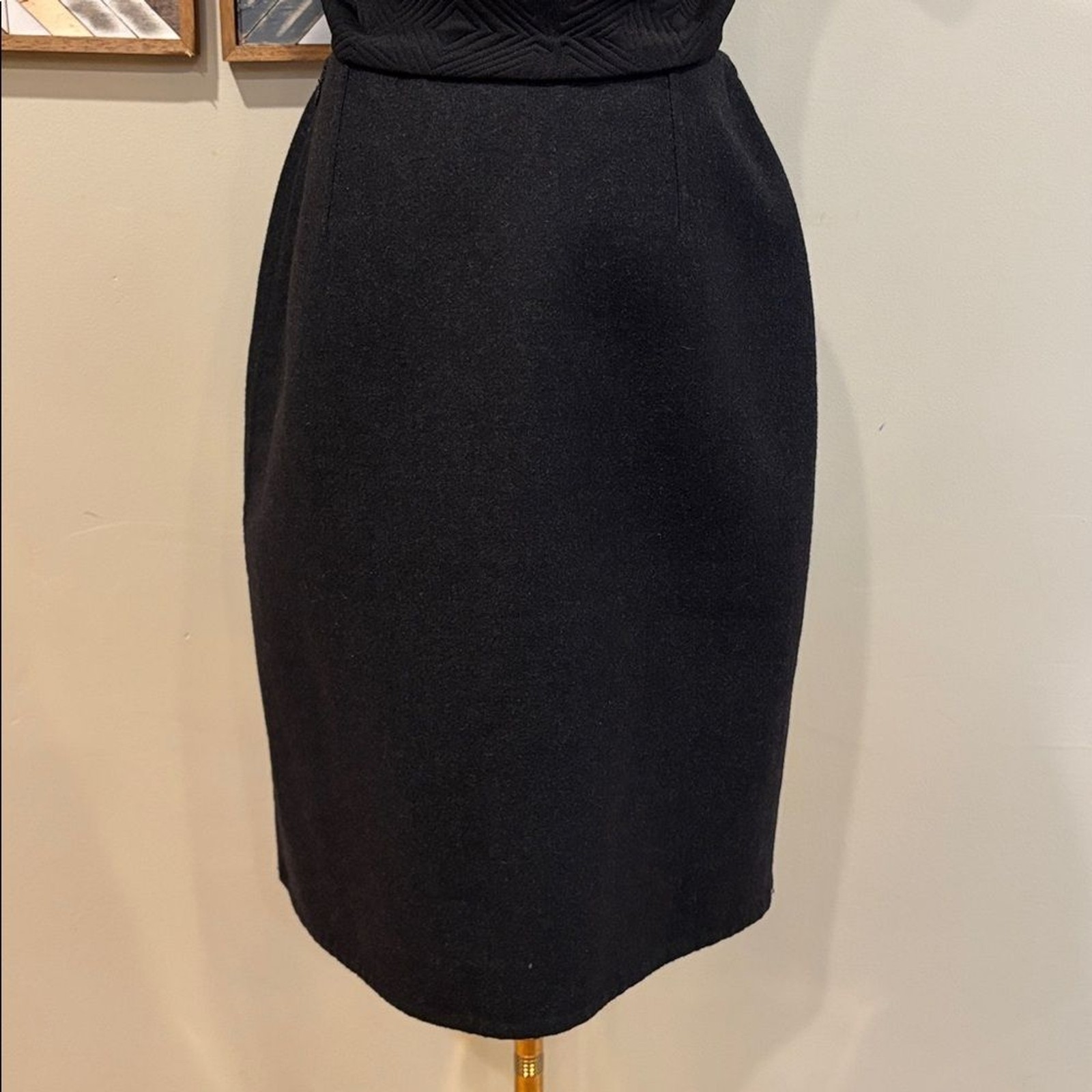Vintage Ralph Lauren Felted Wool Skirt Dark Grey 6 *As-Is*