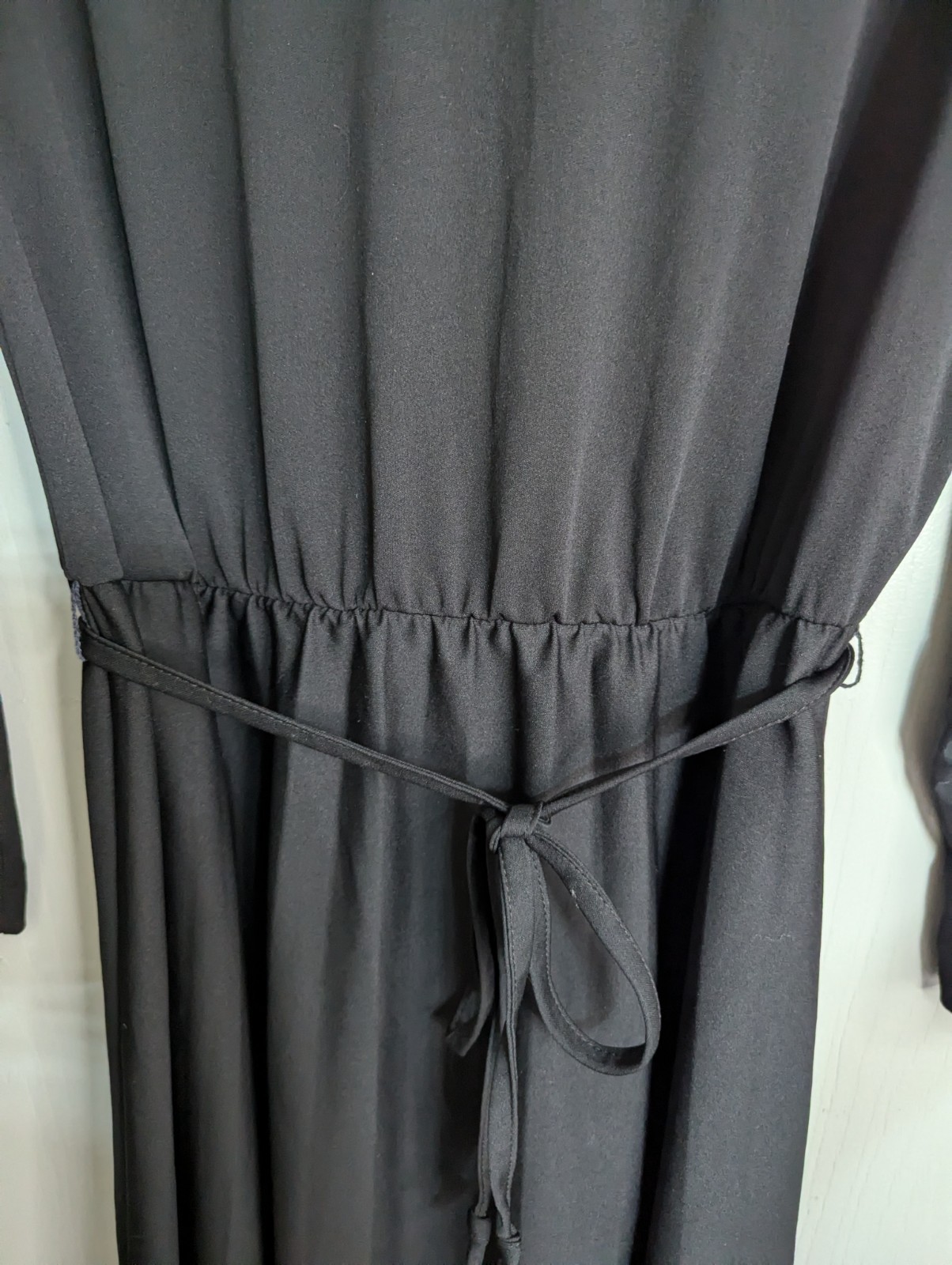 Vintage BLAIR Warren PA plain black long sleeve dress M/L see measurements