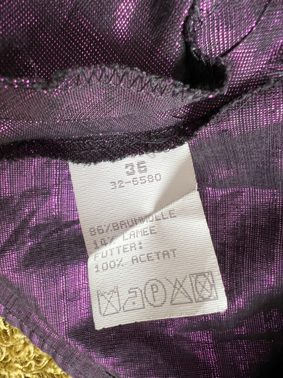 1980s Purple Off Shoulder Cocktail Party Dress Cotton Blend Aline Midi Retro 36
